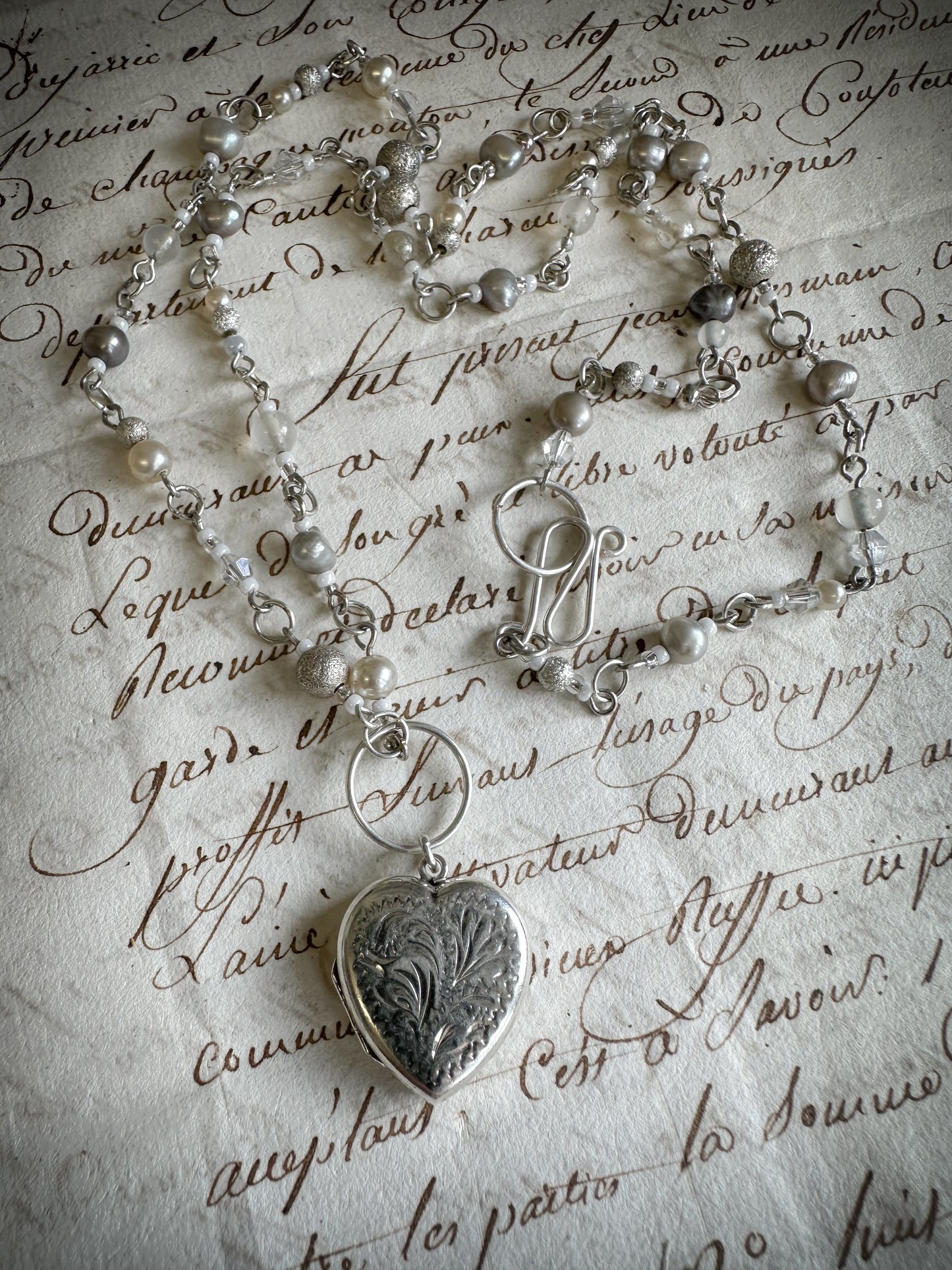 Found Object Vintage Silver Heart Locket Necklace by Jealous Moon Jewellery