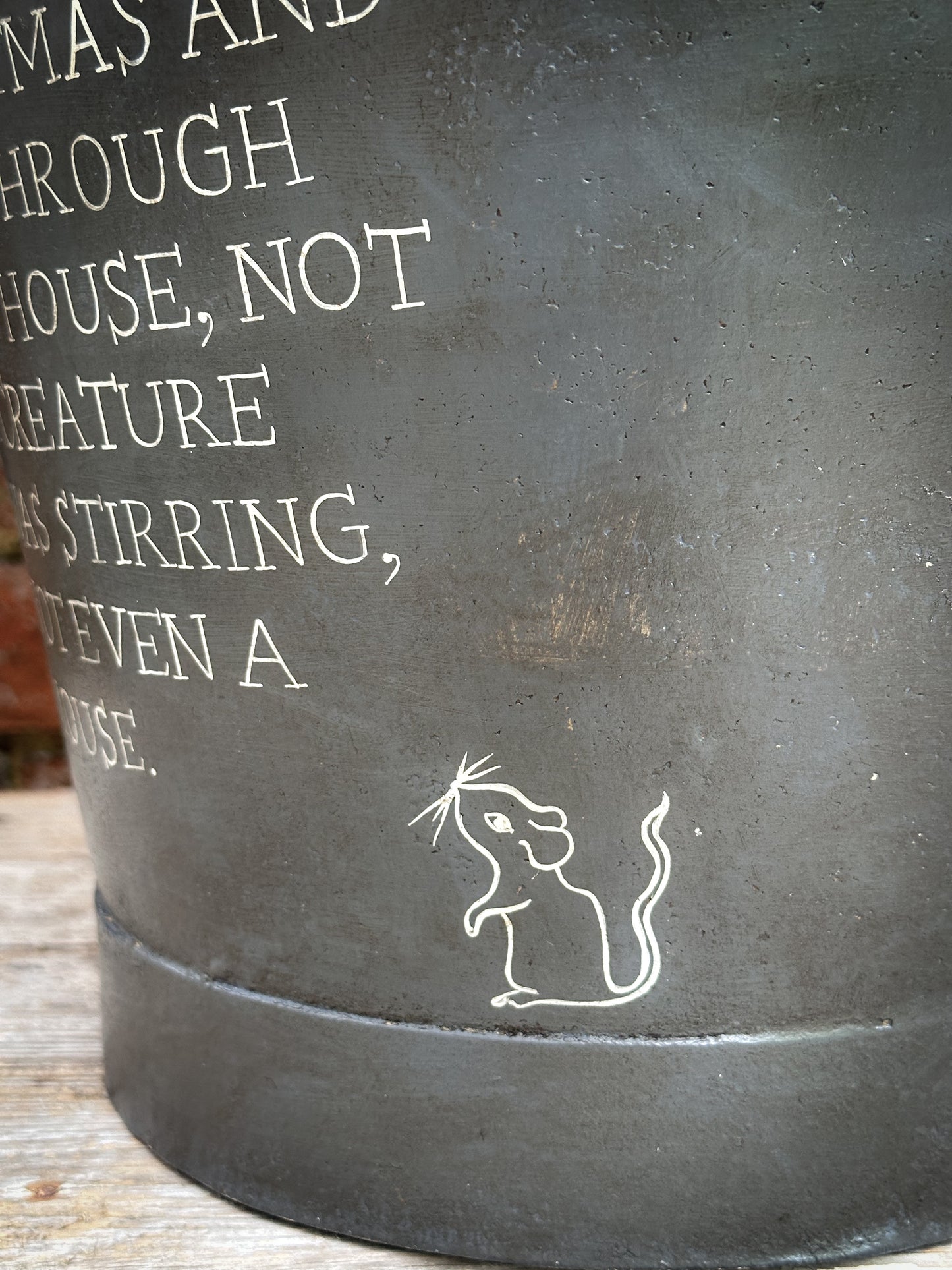 A beautiful heirloom vintage galvanised bucket hand painted using traditional sign writer’s techniques and materials