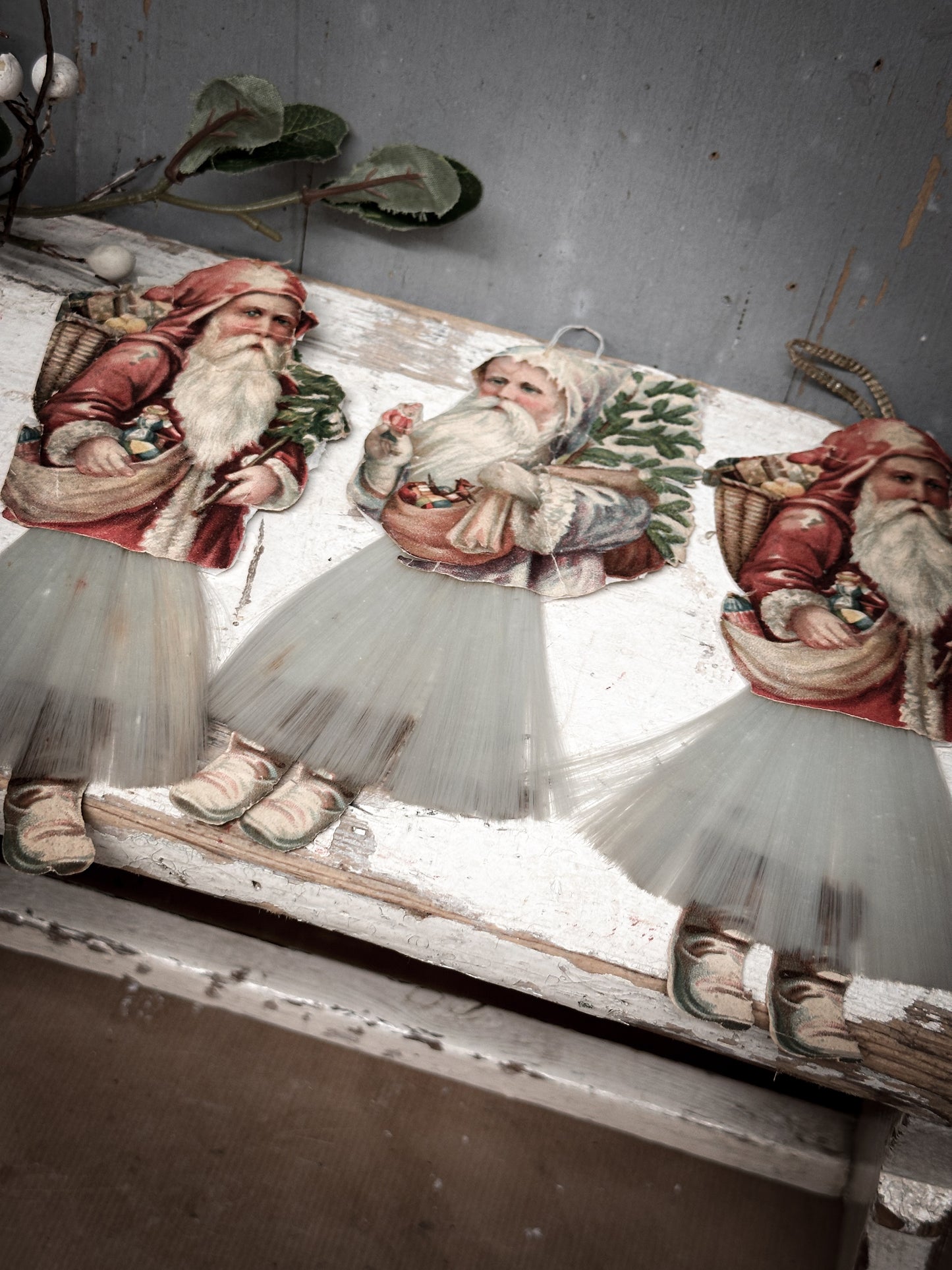 Antique Spun-Glass Father Christmas Ornament (c. 1900–1930)