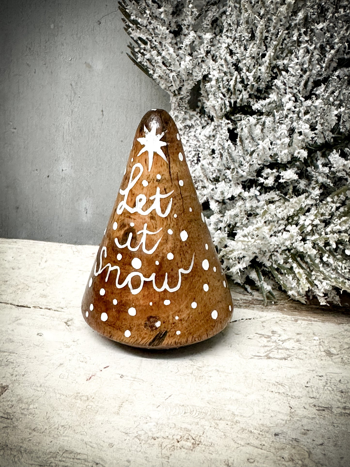 A Small Hand Painted Antique Plumber’s Turnpin  “Let It Snow”