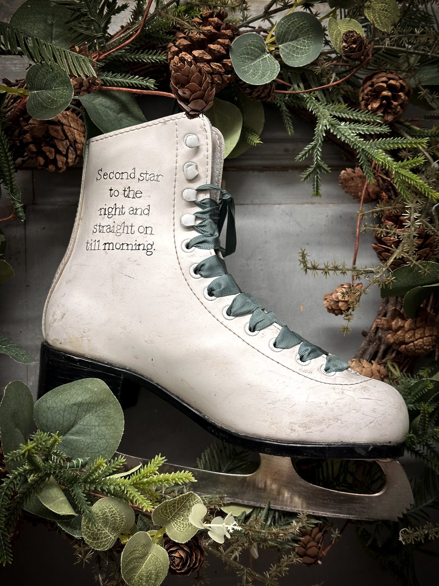 A Beautiful Vintage Christmas Ice Skate Wreath