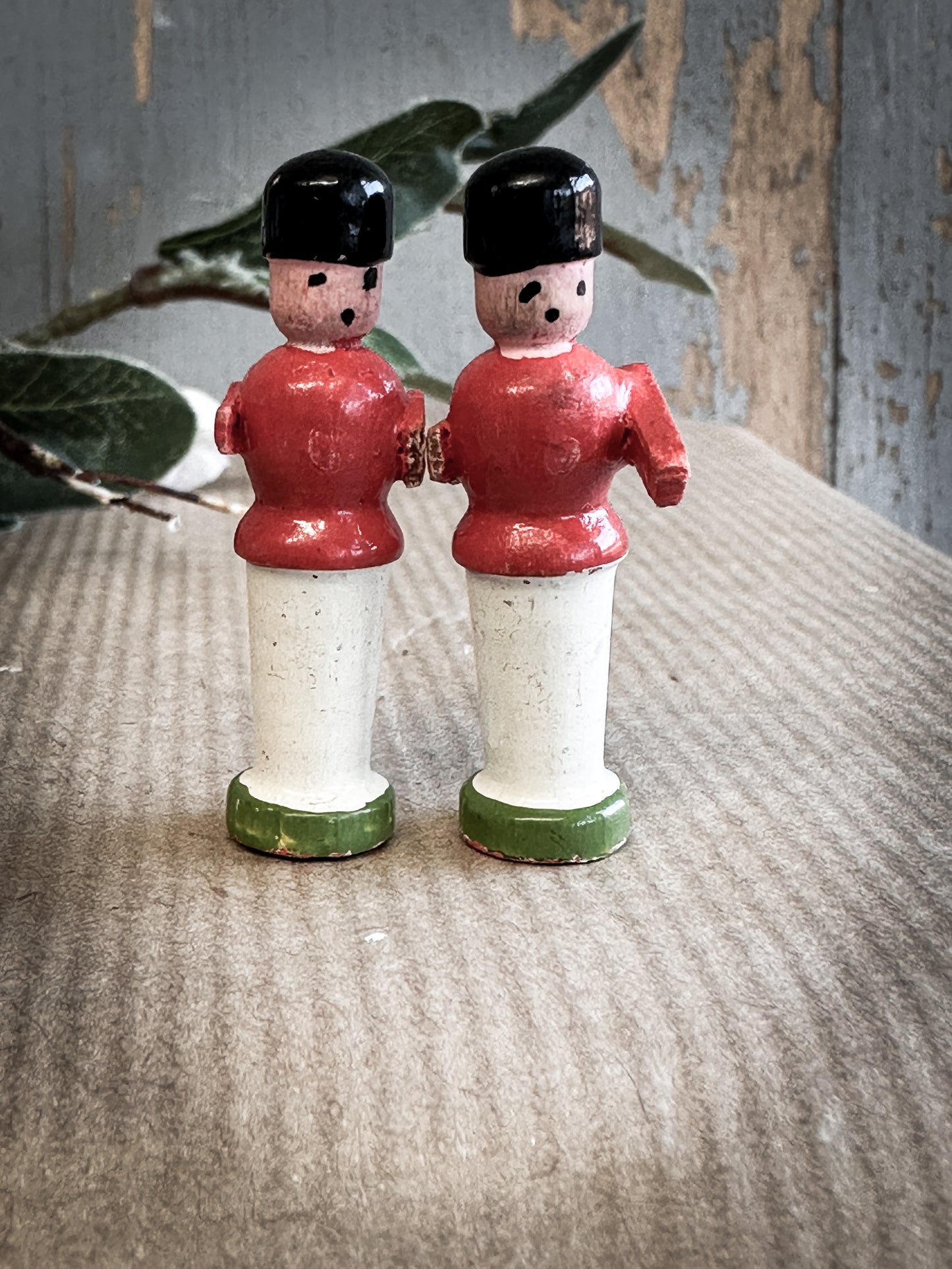 A Vintage German Erzgebirge Tin Soldier For A Christmas Putz Village