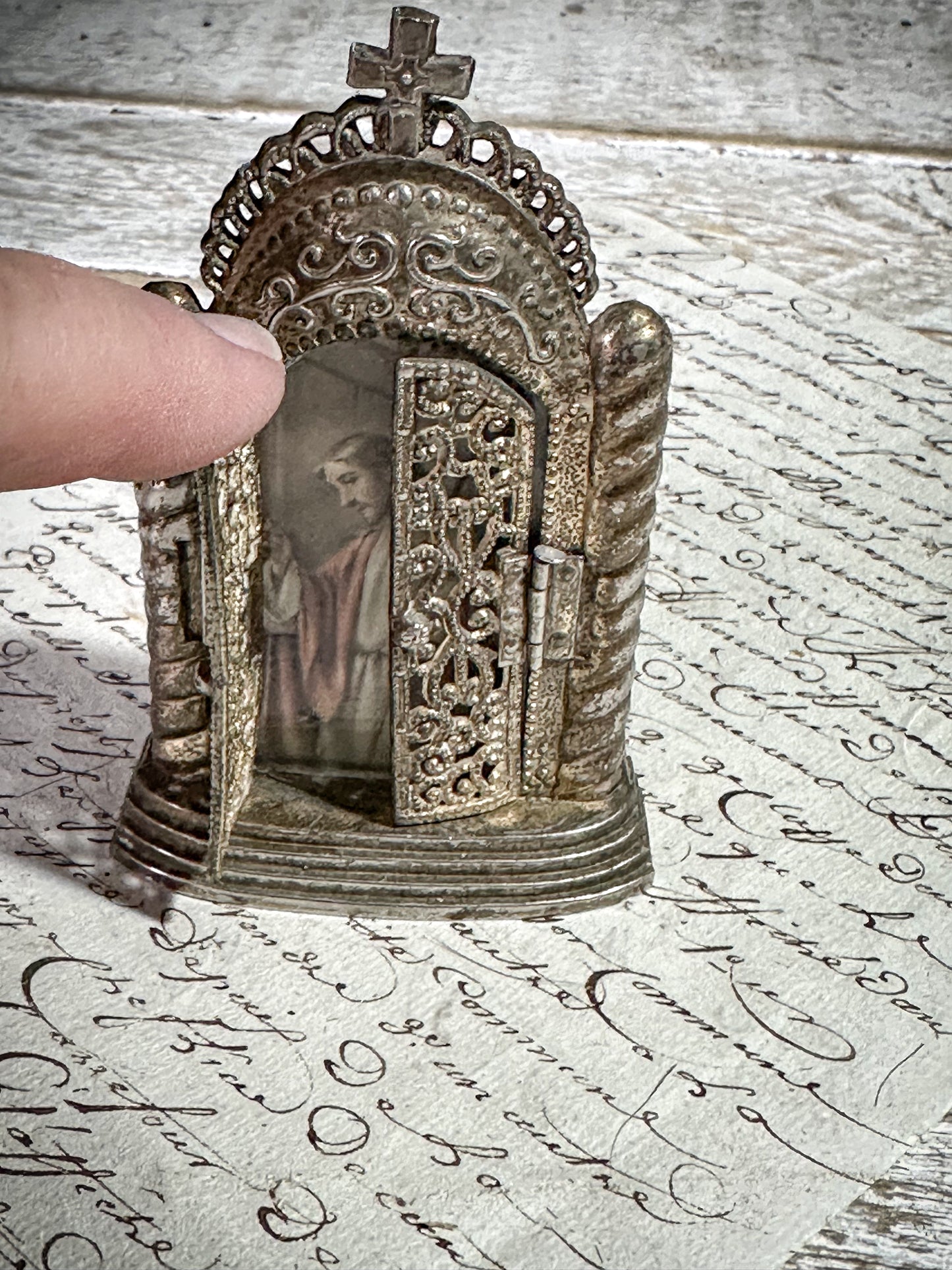 Antique French miniature Shrine