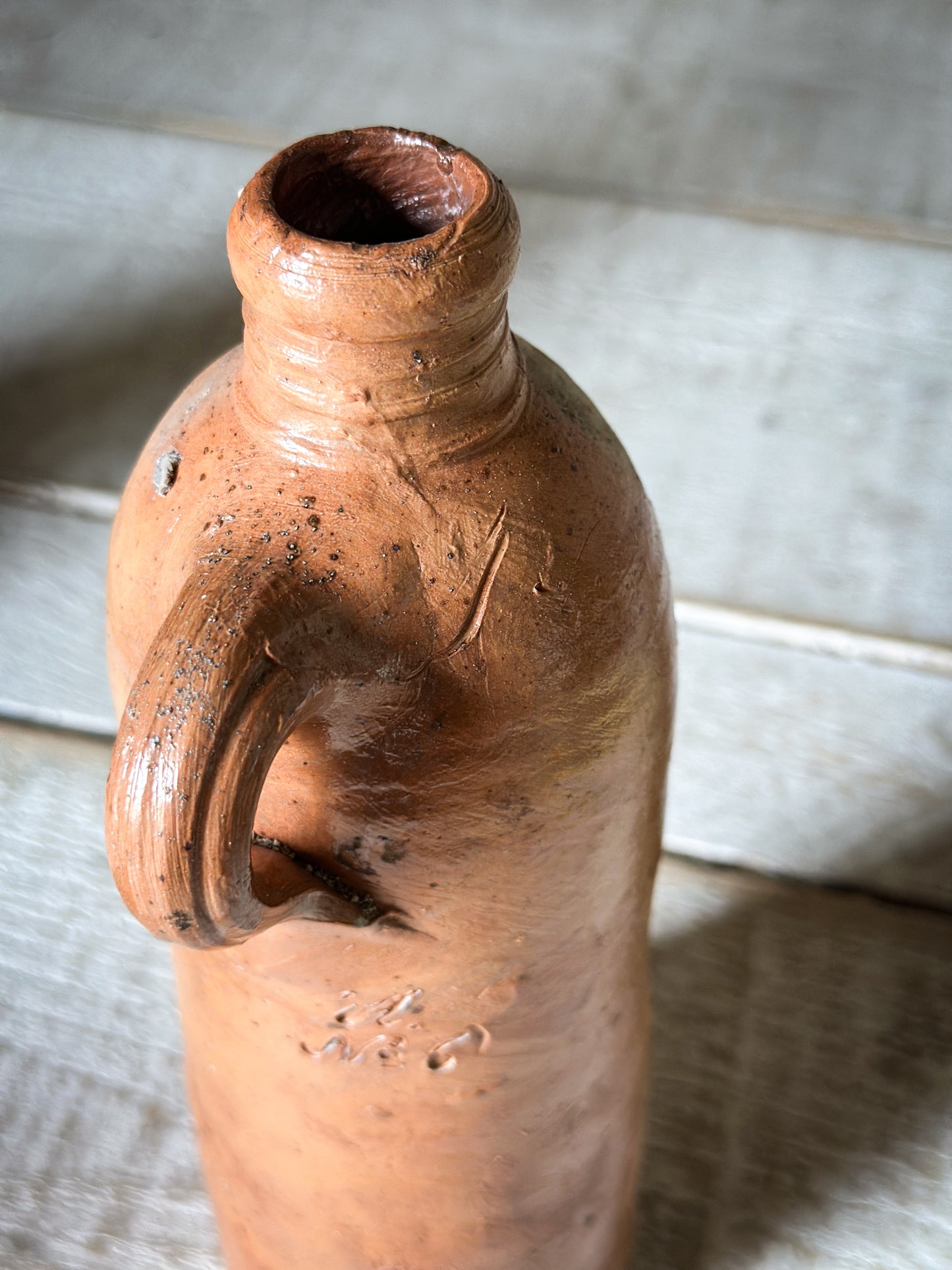 Antique Nassau Stoneware Bottle No. 6 – Salt-Glazed German Mineral Water Jug c.1880–1910
