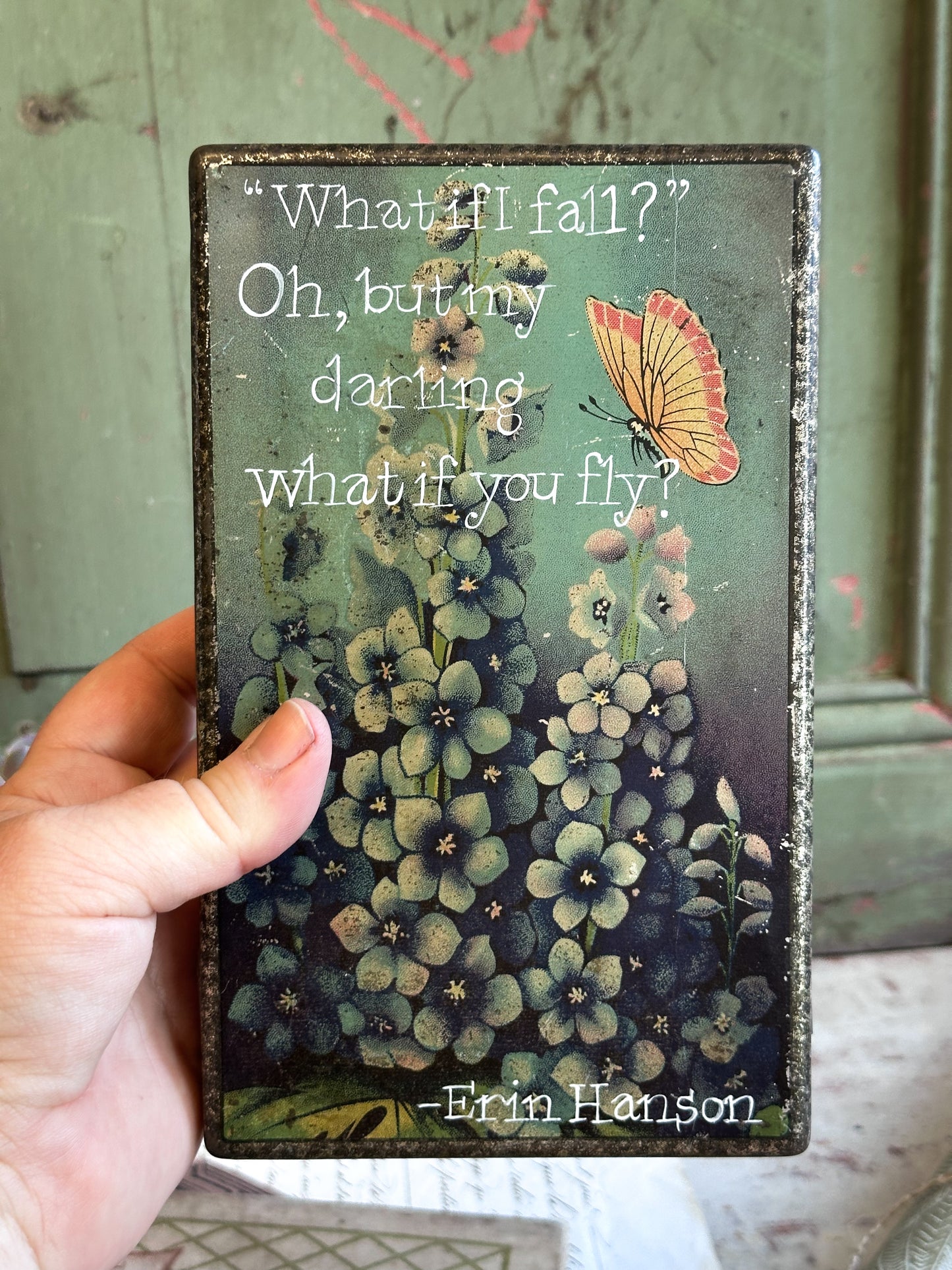 “What If You Fly?” – Antique Biscuit Tin