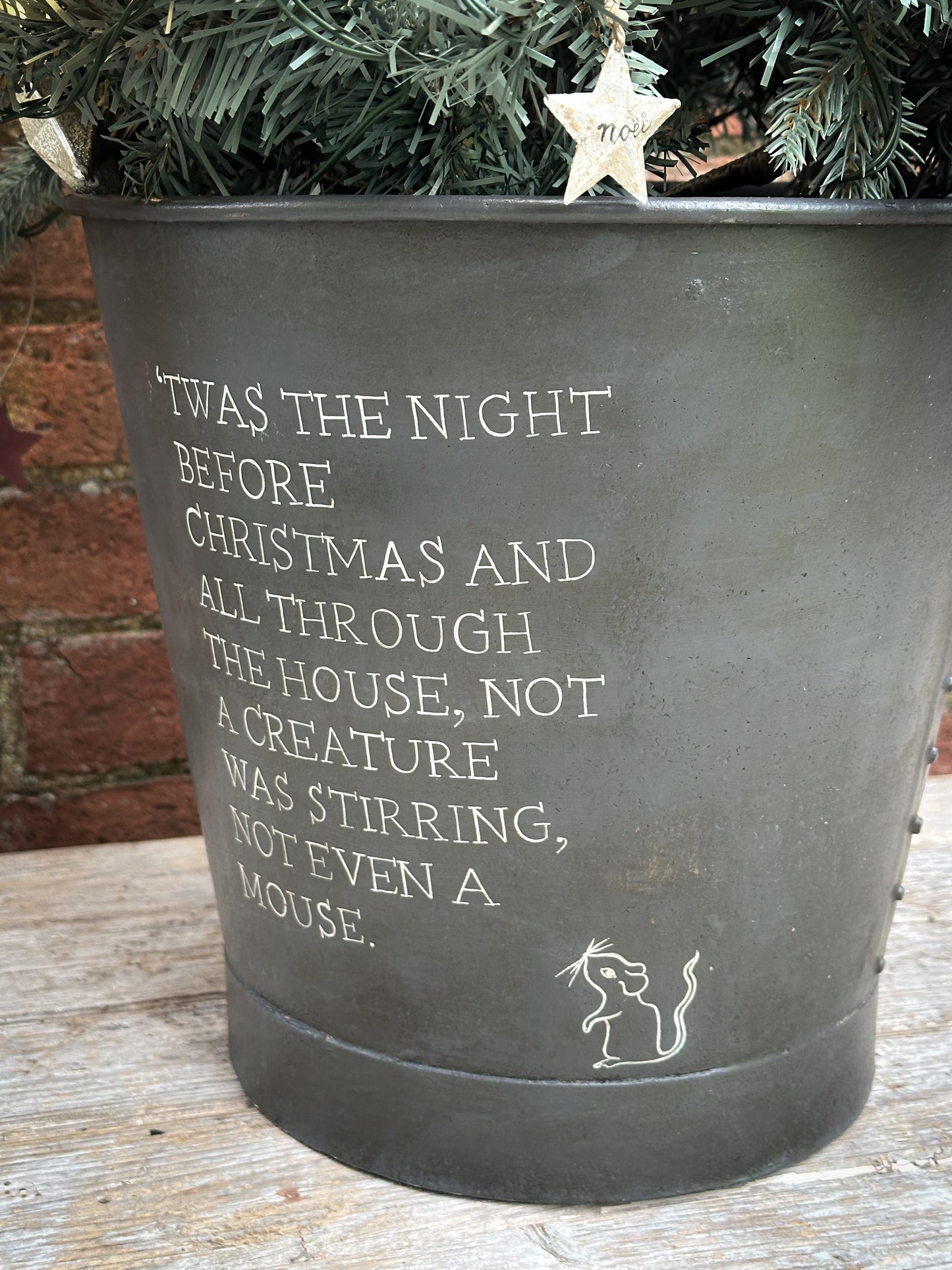 A beautiful heirloom vintage galvanised bucket hand painted using traditional sign writer’s techniques and materials