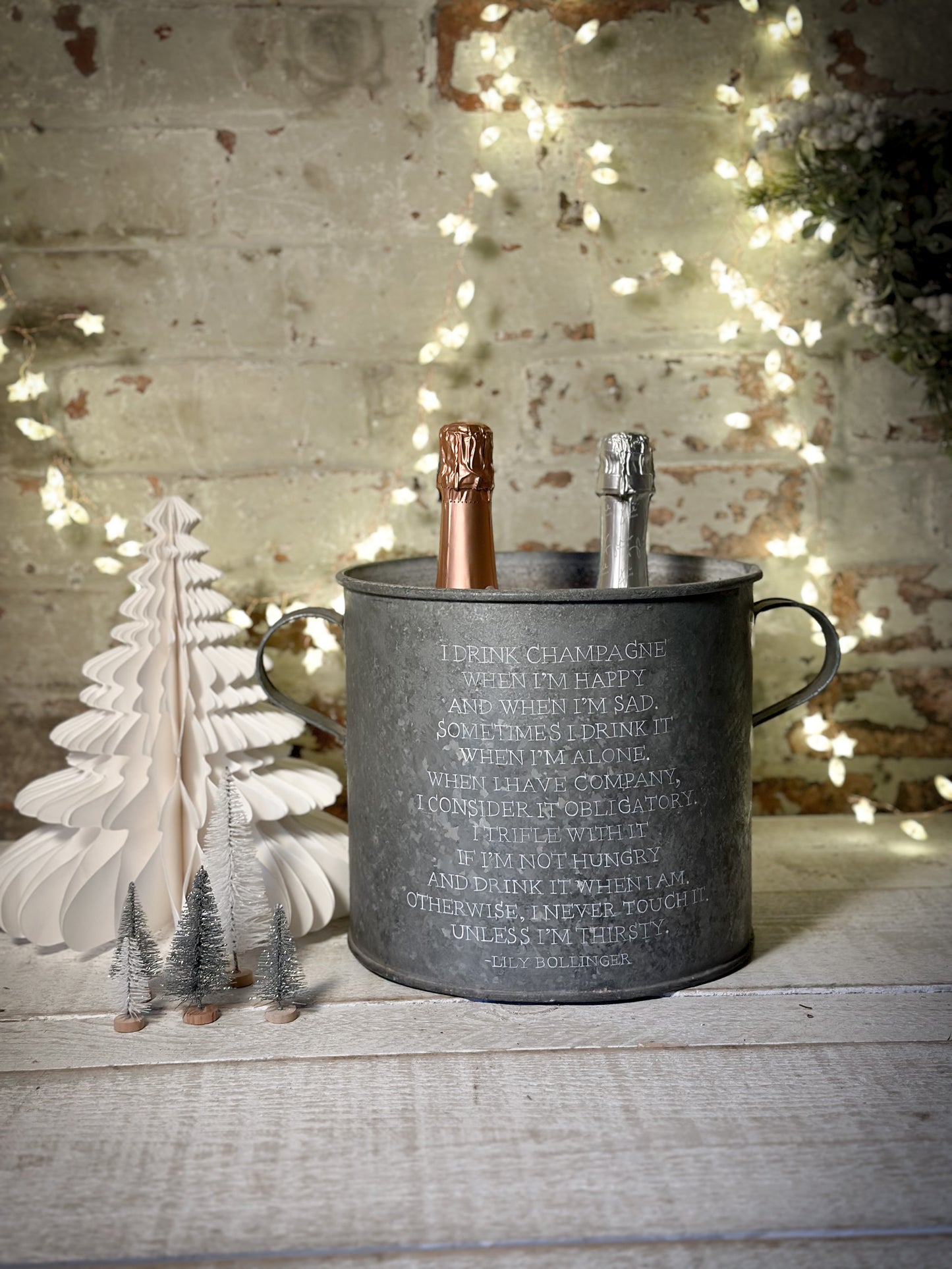 A beautiful heirloom original vintage champagne tub with Lily Bollinger quote pre-order