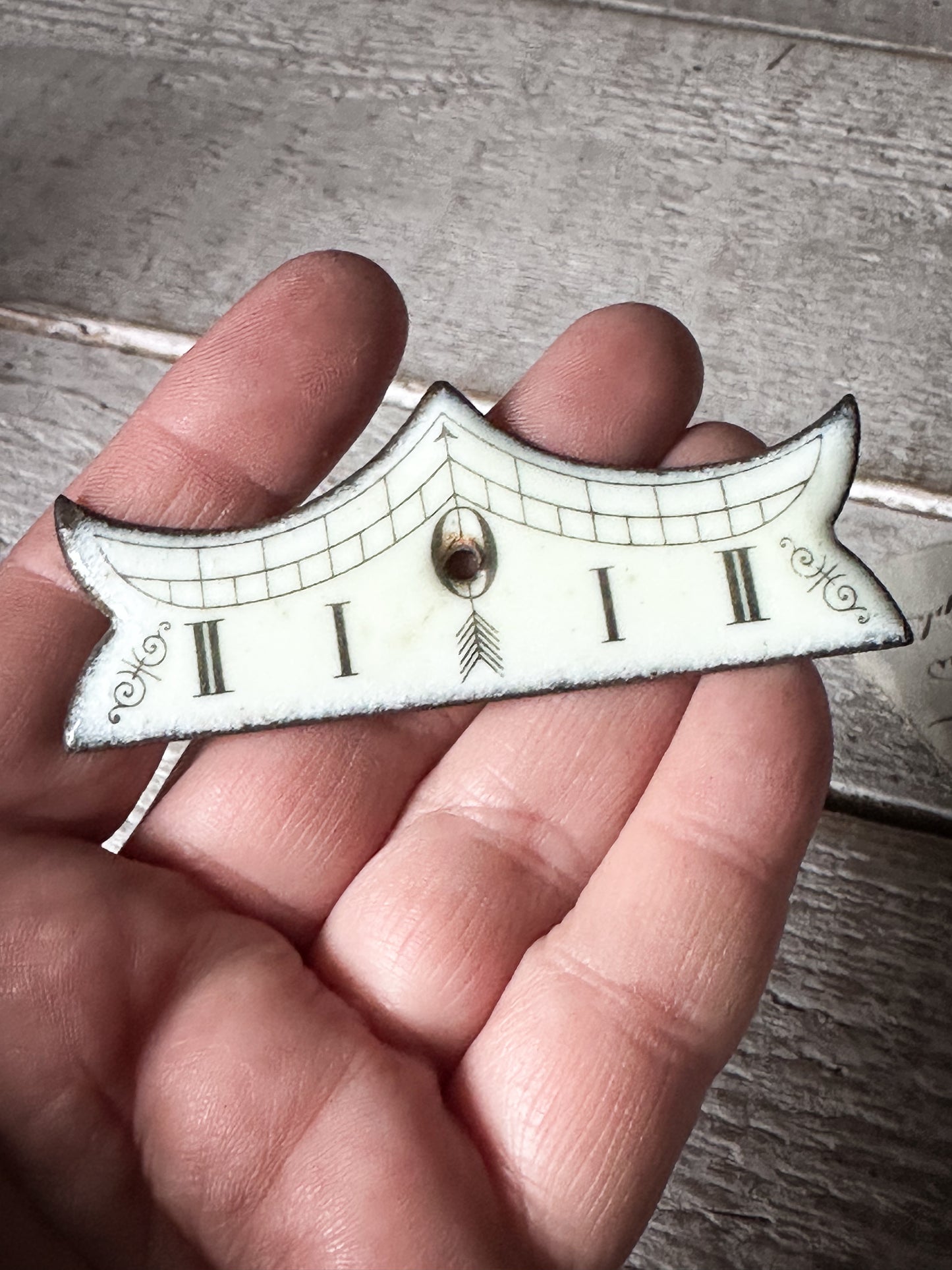 Victorian Enamel Clock Beat Plate | Antique Pendulum Beat Scale | Clock Restoration Part