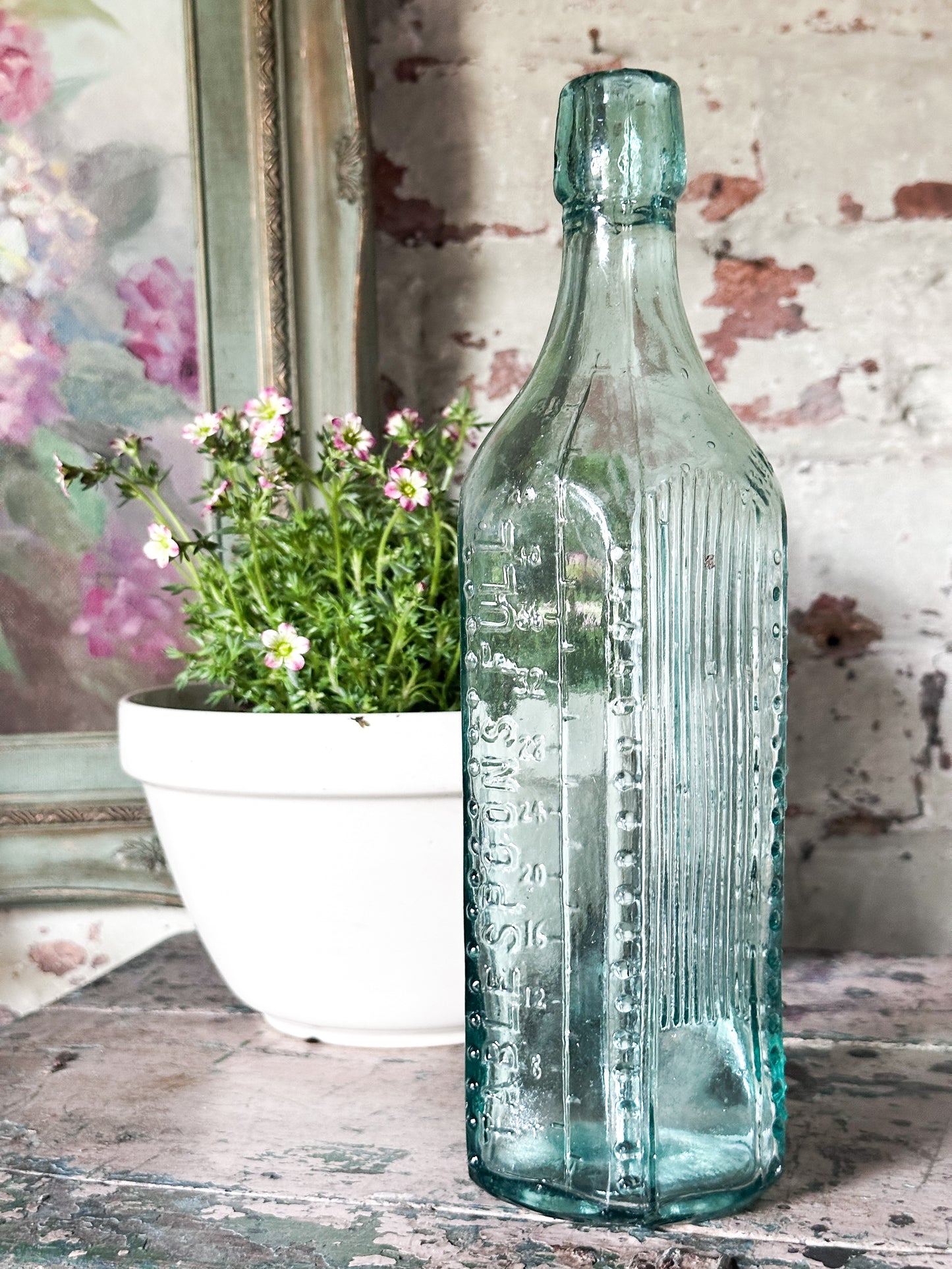 Antique Aqua Glass Bottle – William Hill Glasgow