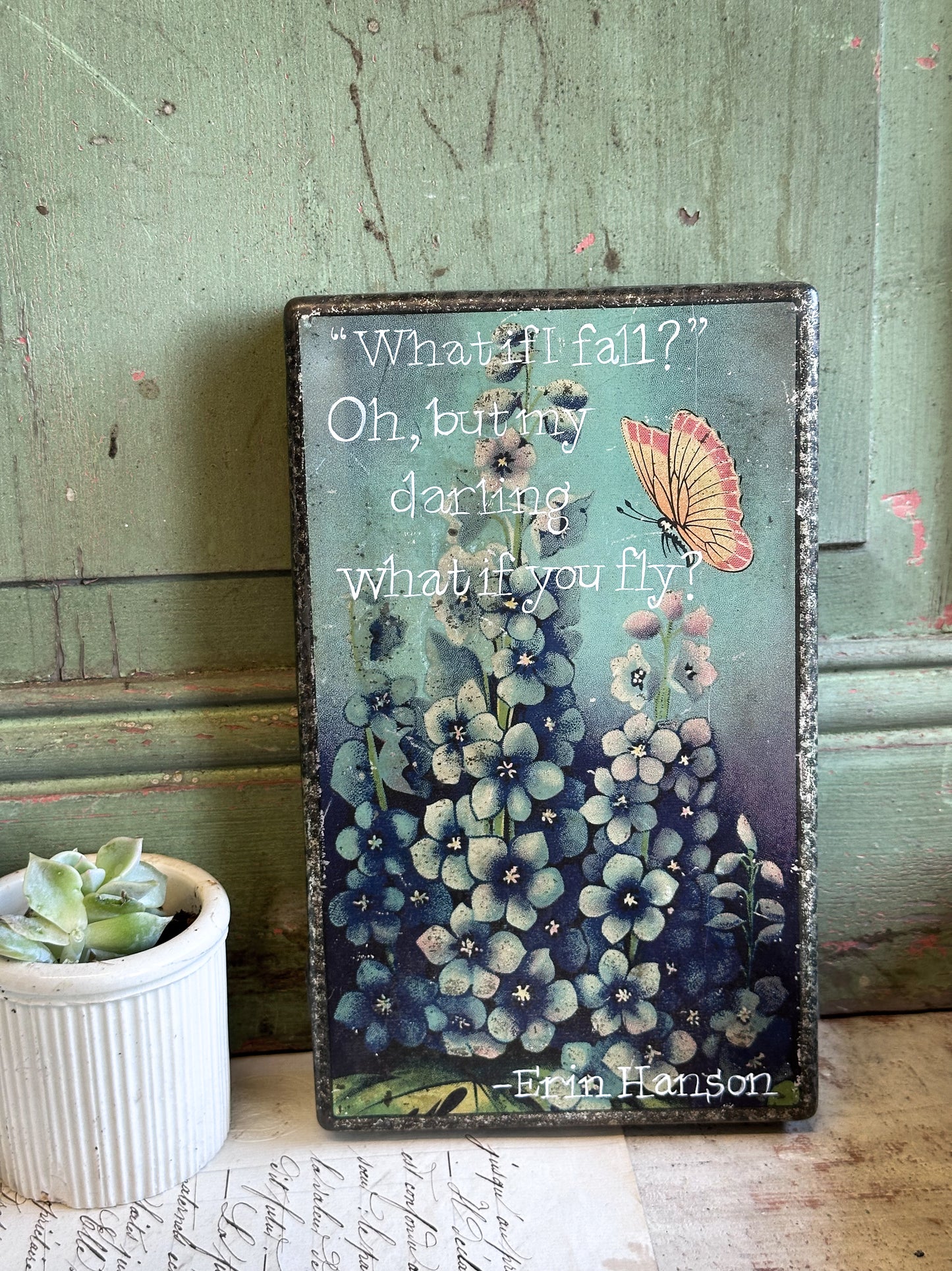 “What If You Fly?” – Antique Biscuit Tin