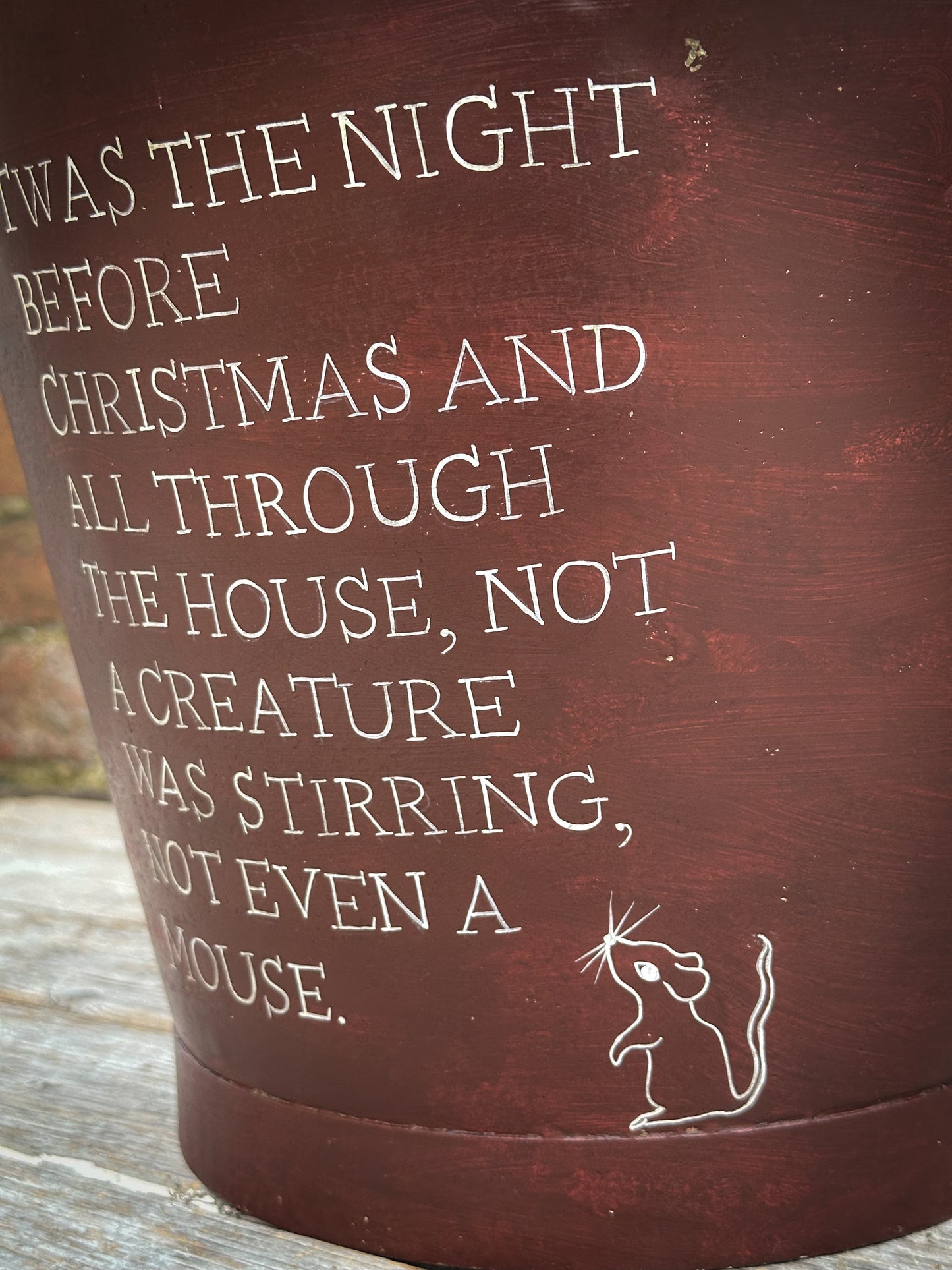 A beautiful heirloom vintage galvanised bucket hand painted using traditional sign writer’s techniques and materials