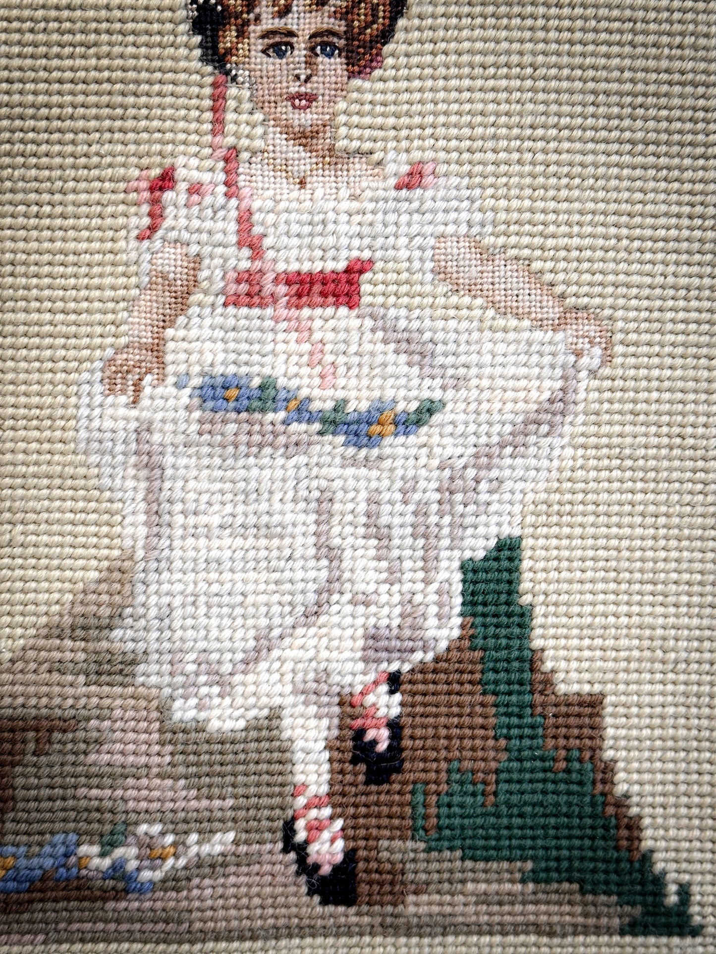 Antique Needlepoint Picture – Country House Style