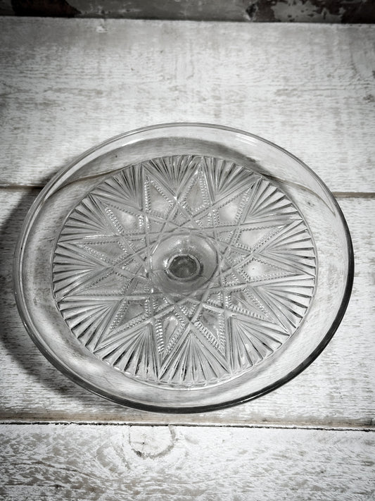 Pressed Glass Vintage Cake Stand