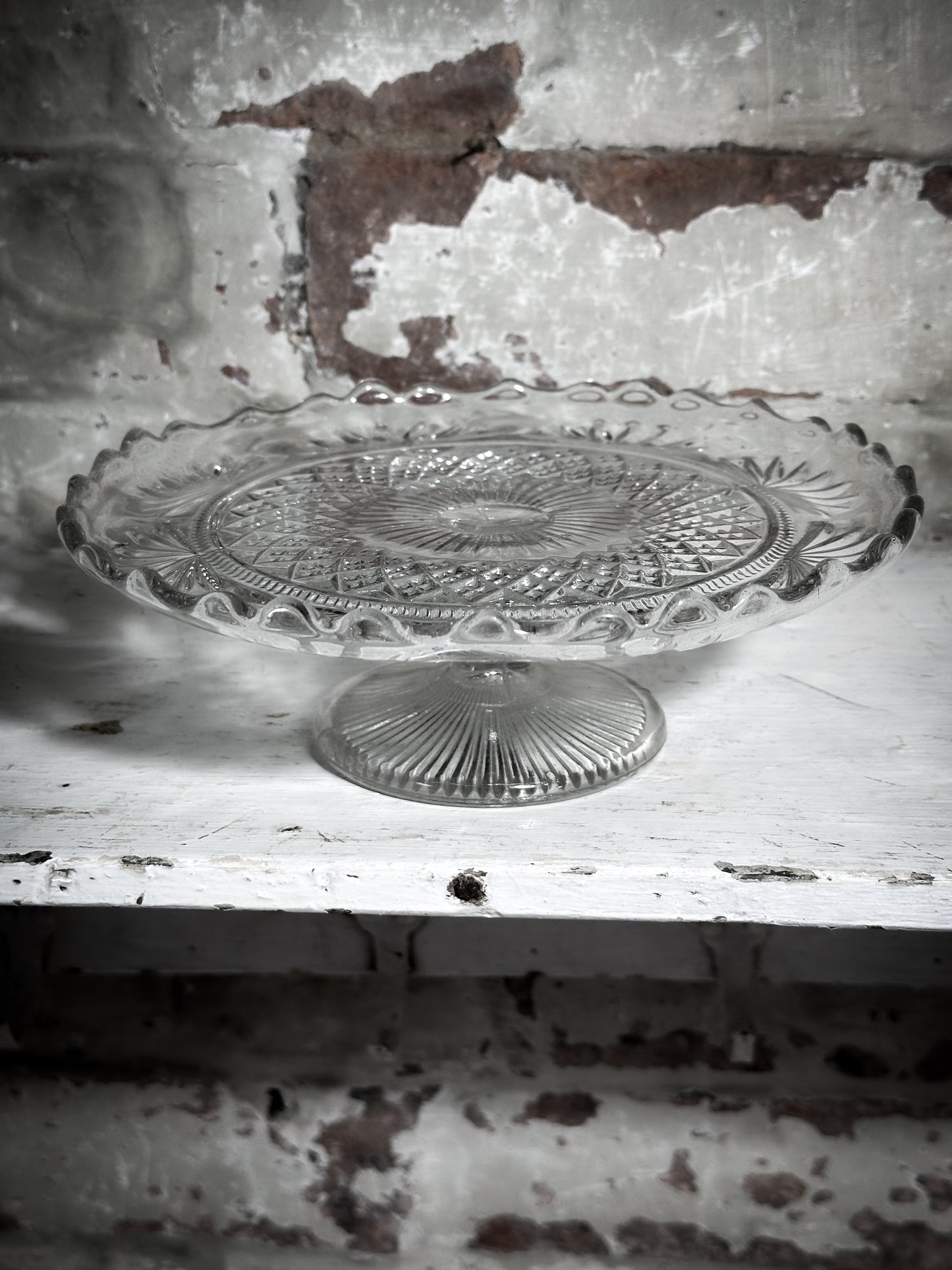 Pressed Glass Vintage Cake Stand