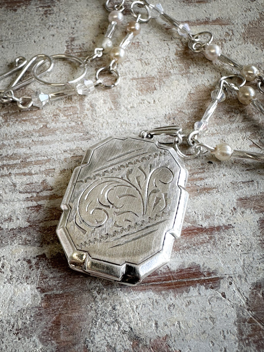 Found Object Aesthetic Movement Silver Locket Necklace by Jealous Moon Jewellery