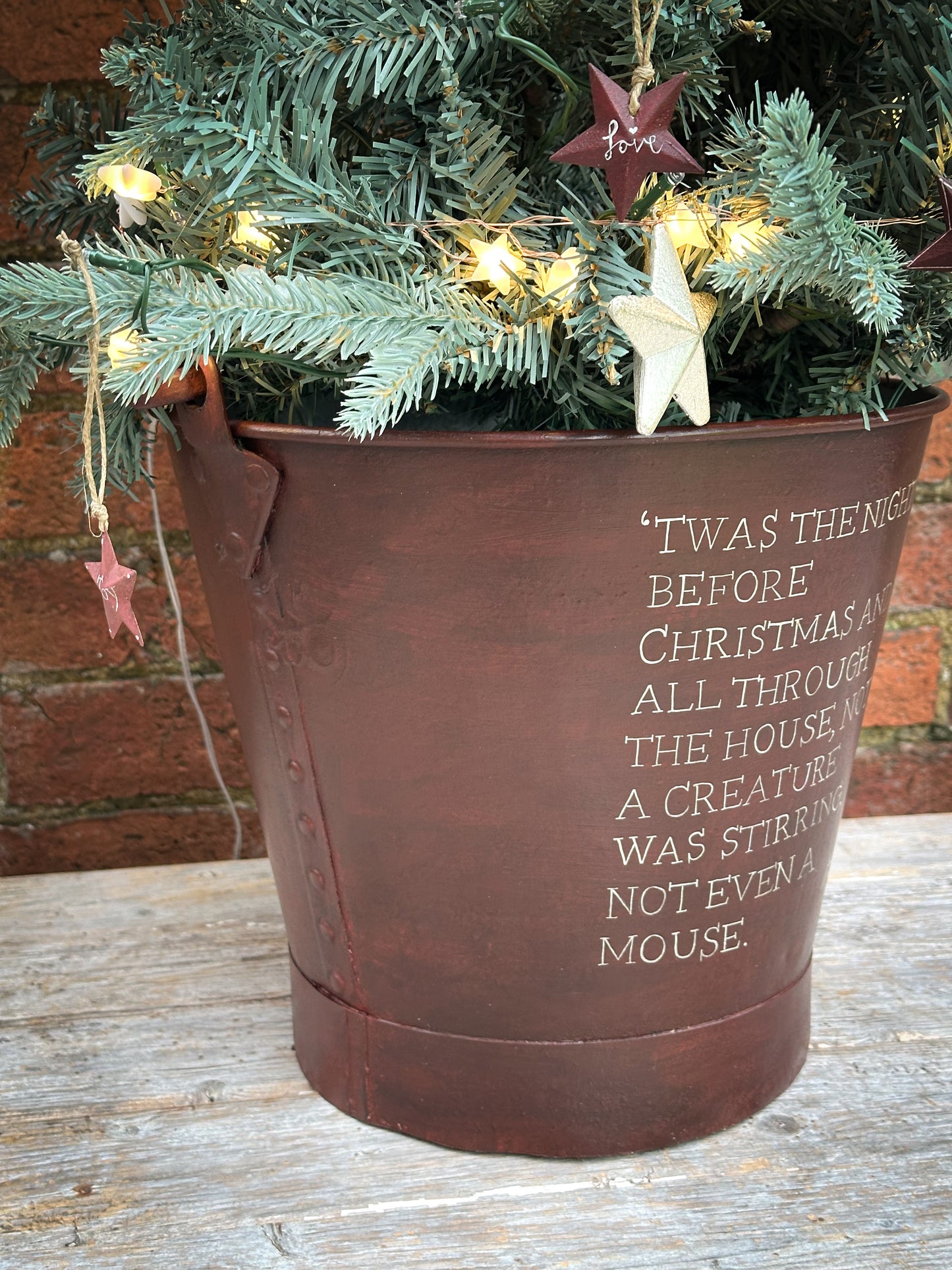 A beautiful heirloom vintage galvanised bucket hand painted using traditional sign writer’s techniques and materials