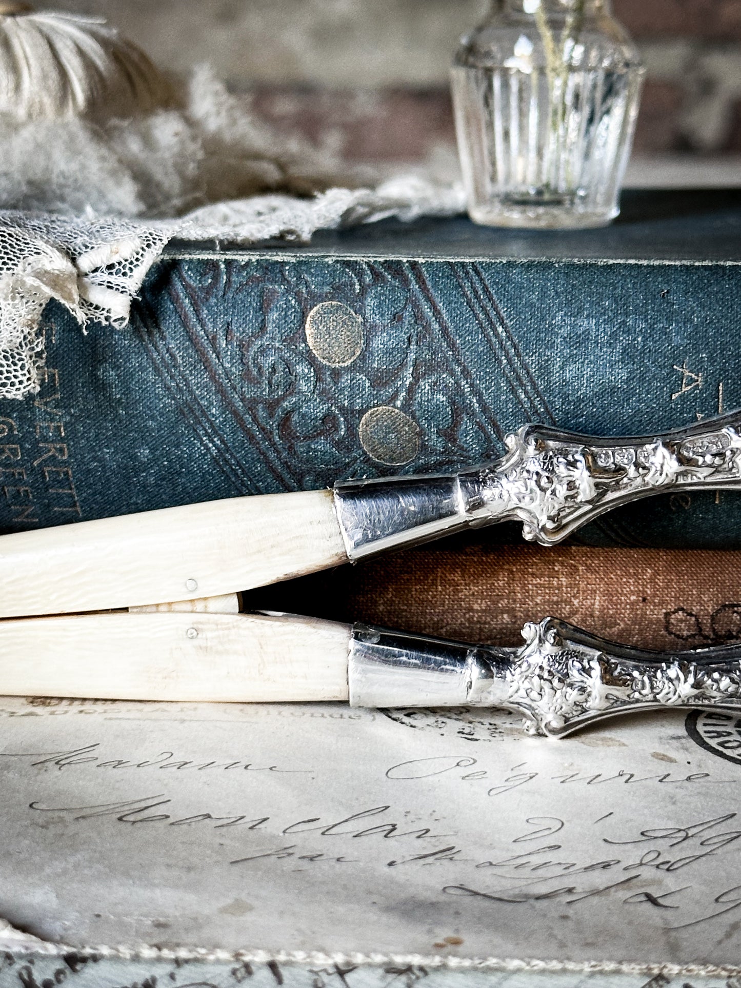 A Gorgeous pair of Hallmarked Silver and Bone Glove Stretchers