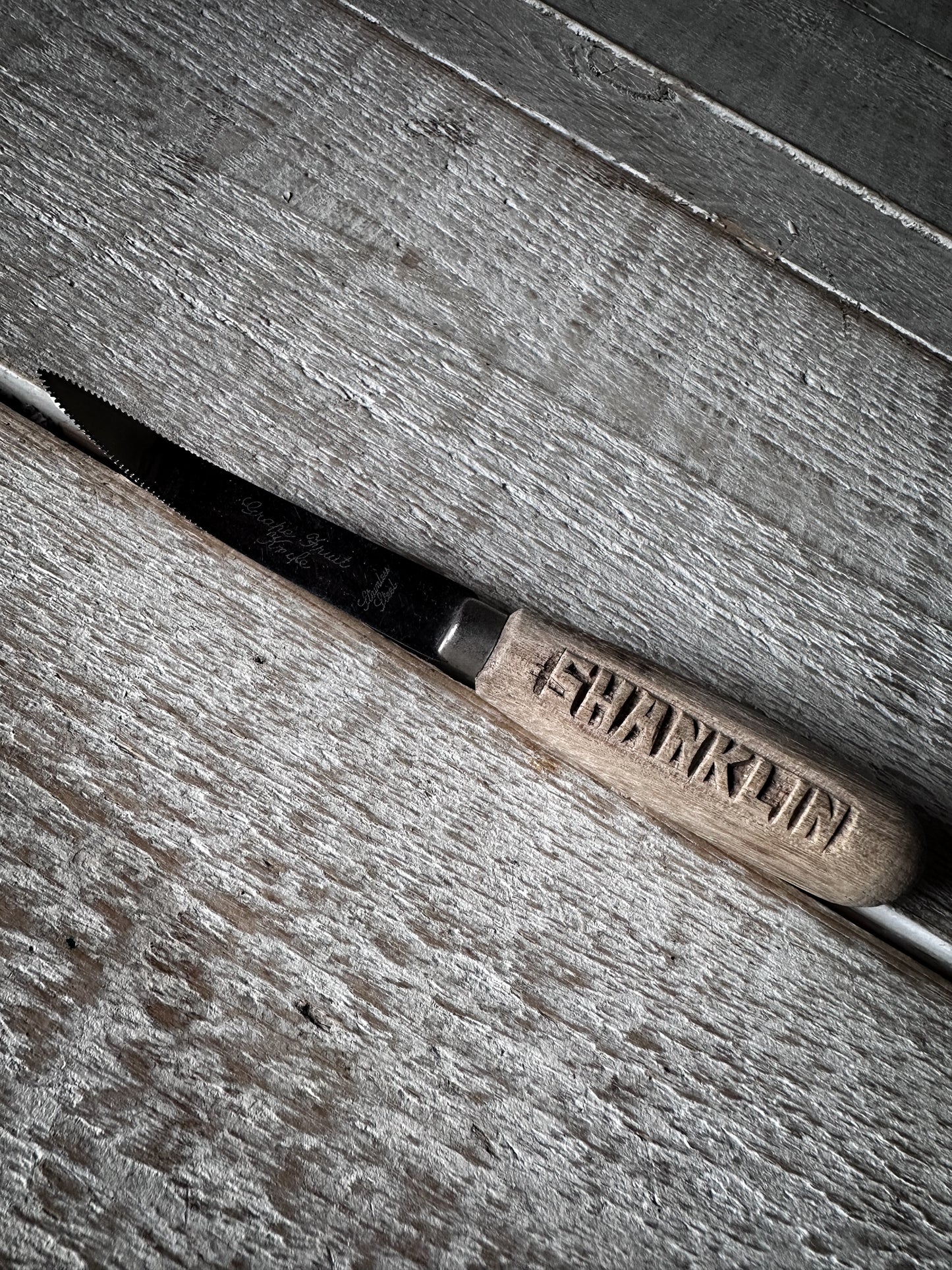 Vintage Treen Grapefruit Knife – wooden Hand-Carved Shanklin Isle of Wight Souvenir