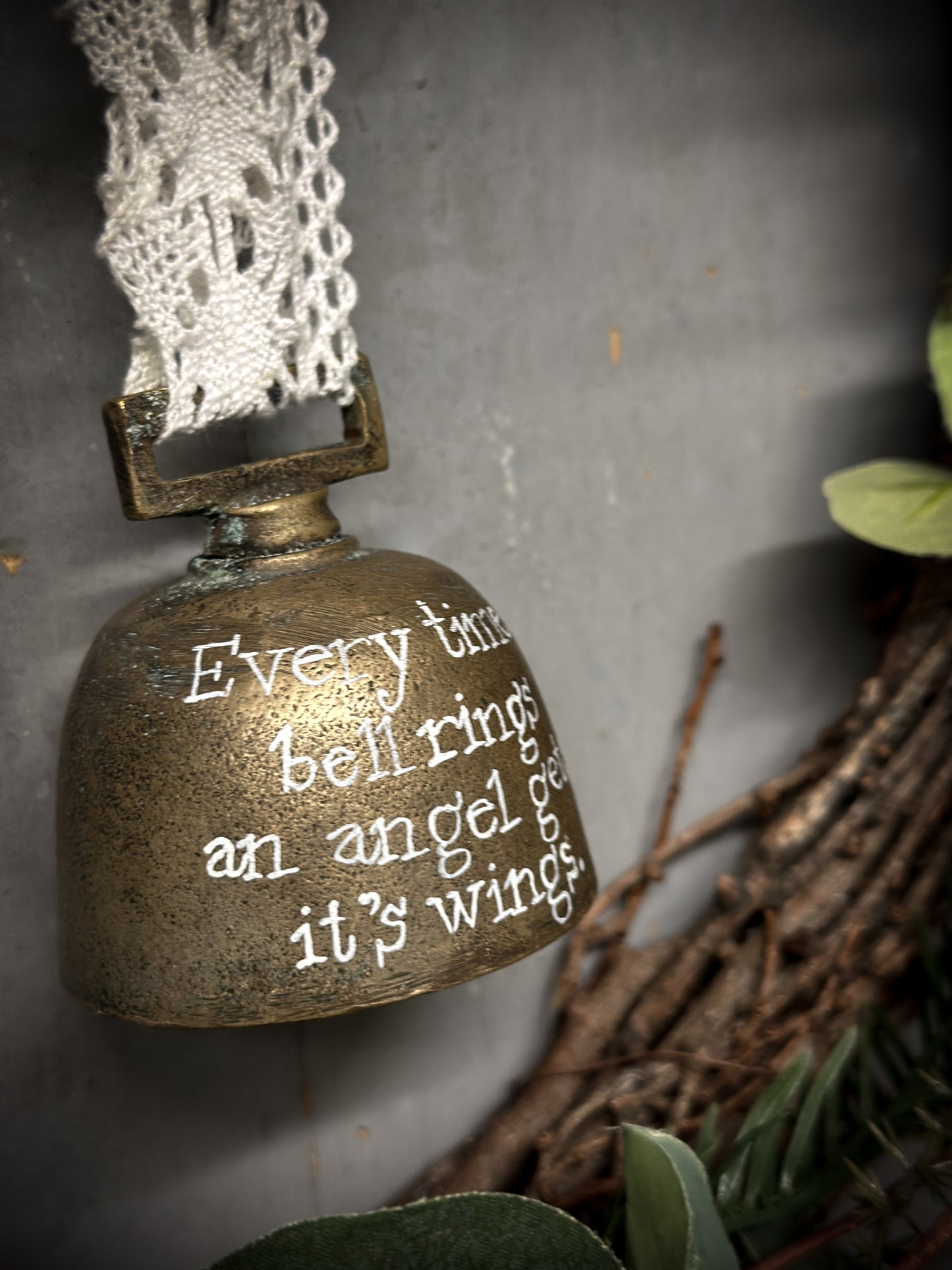 An Antique French Bell With Christmas Quote