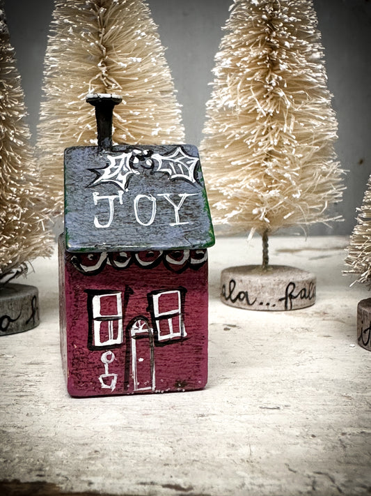 A mini Vintage German Erzgebirge Putz Wooden Village House “Joy”