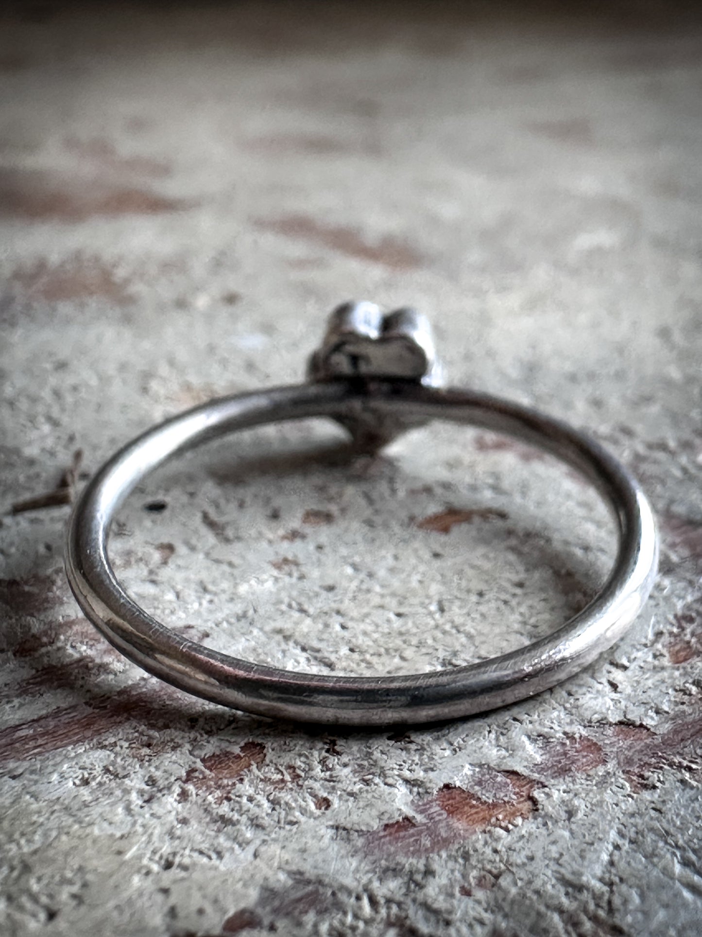 Moonlit Blossom Ring – Fine Silver Flower Stacker