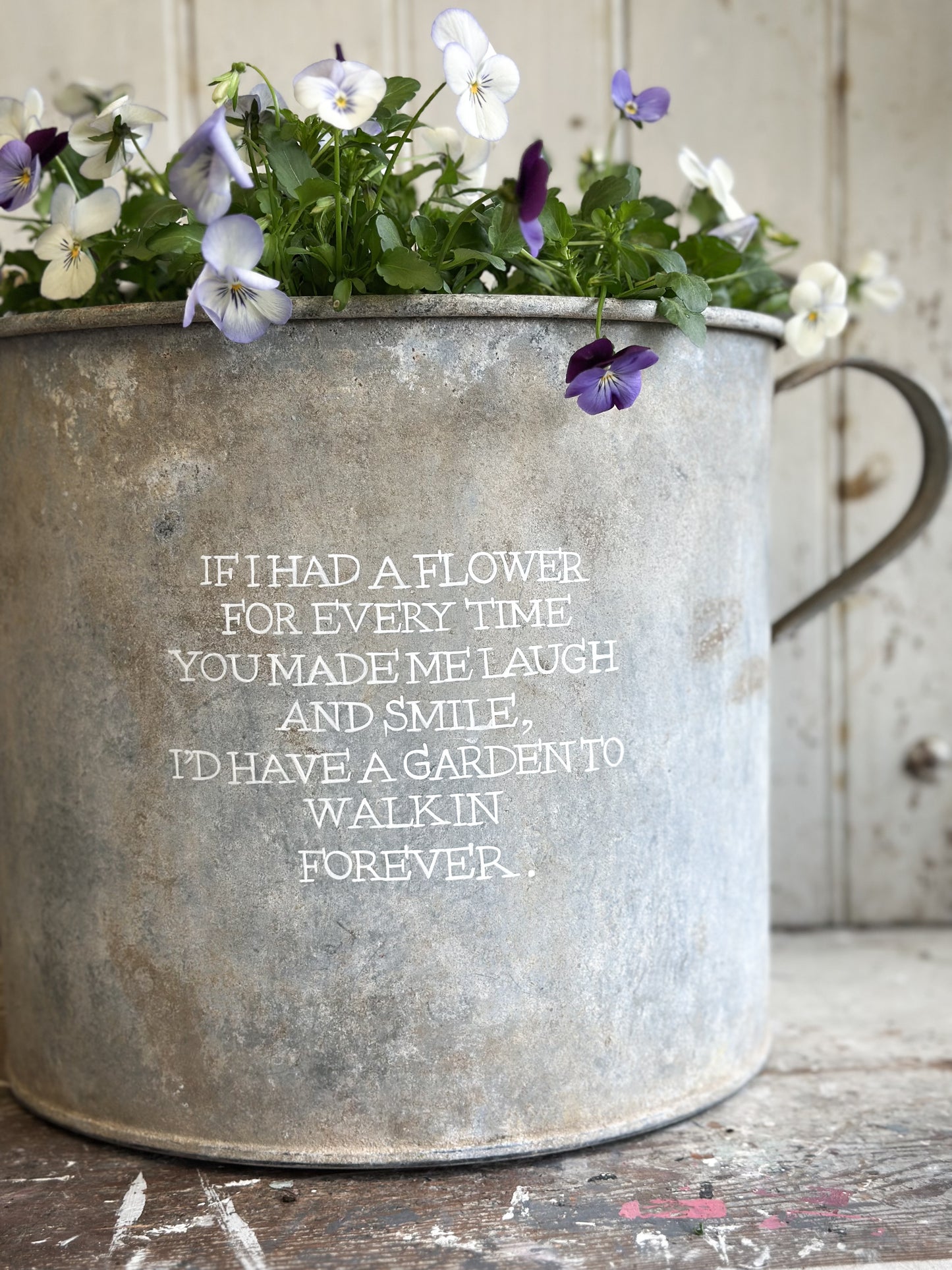 “If I had a Flower” Galvanised Garden Planter