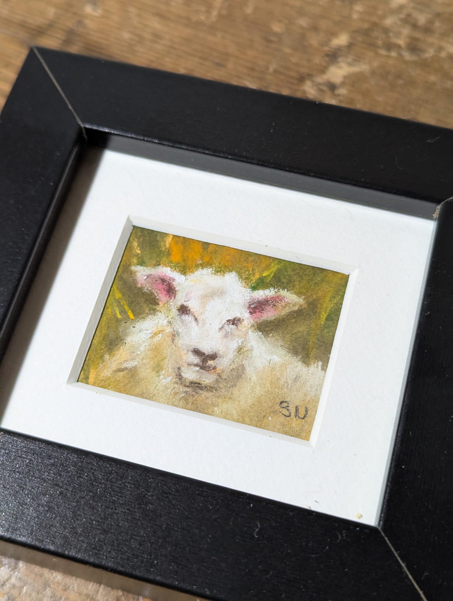 An original miniature artwork by Steven Nicholas “Love Ewe”