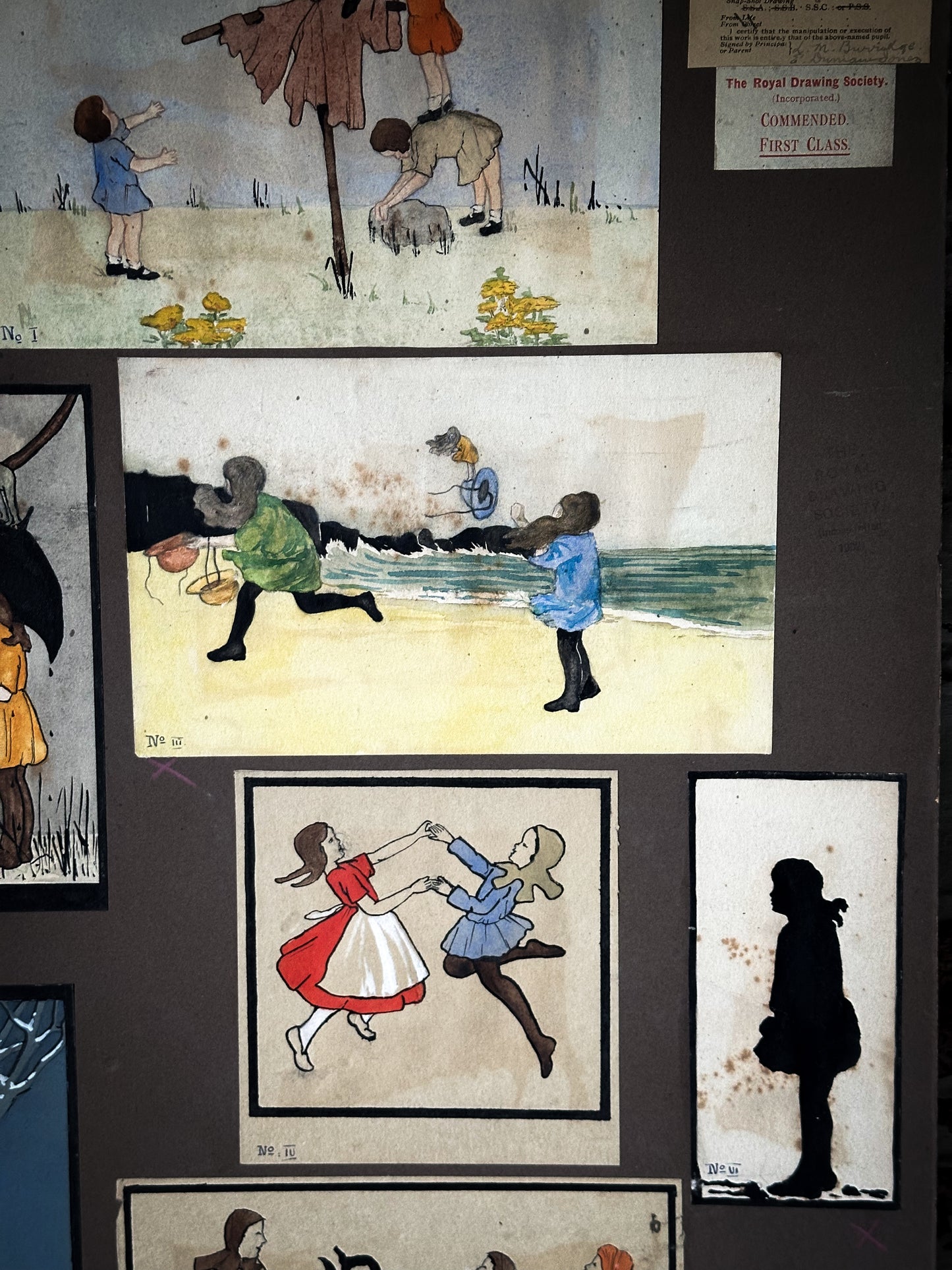 A rare surviving 1920’s young lady’s Art Portfolio entries to The Royal Drawing Society