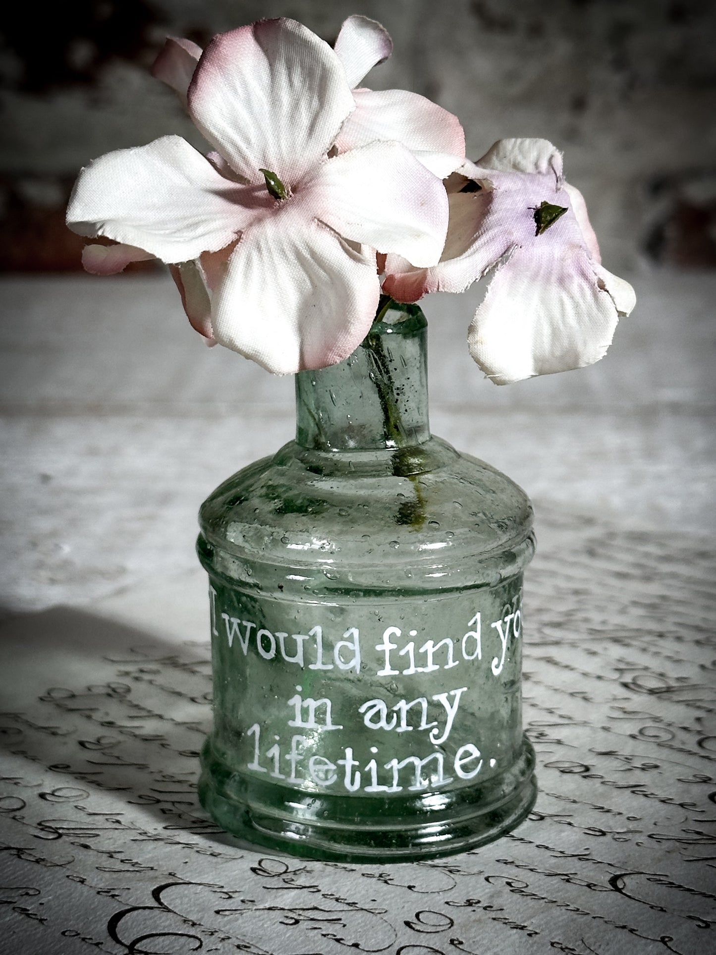 A Victorian Glass Ink Bottle Vase Gift for a Gardener