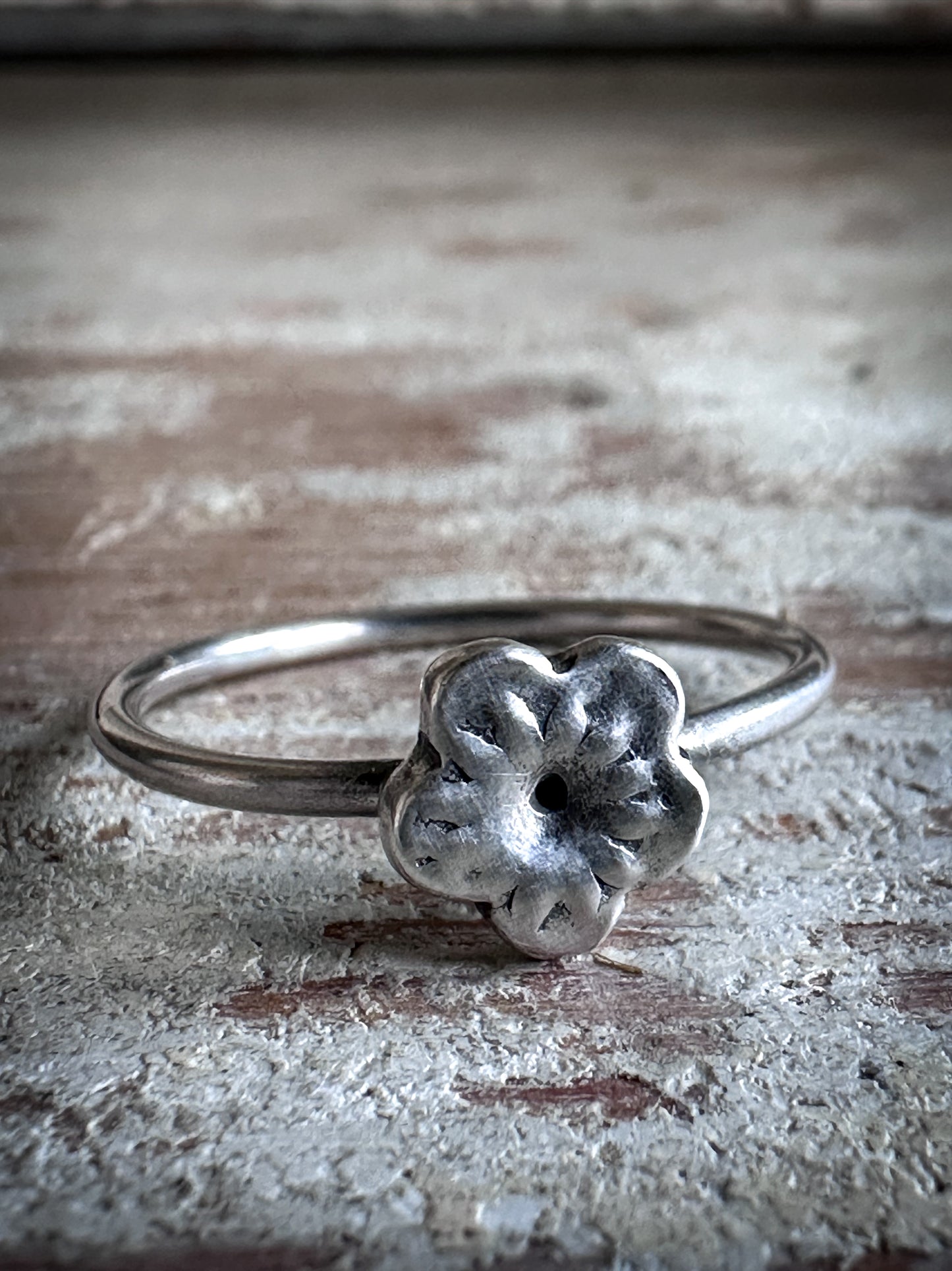 Little Meadow Flower Ring – Fine Silver Botanical Ring