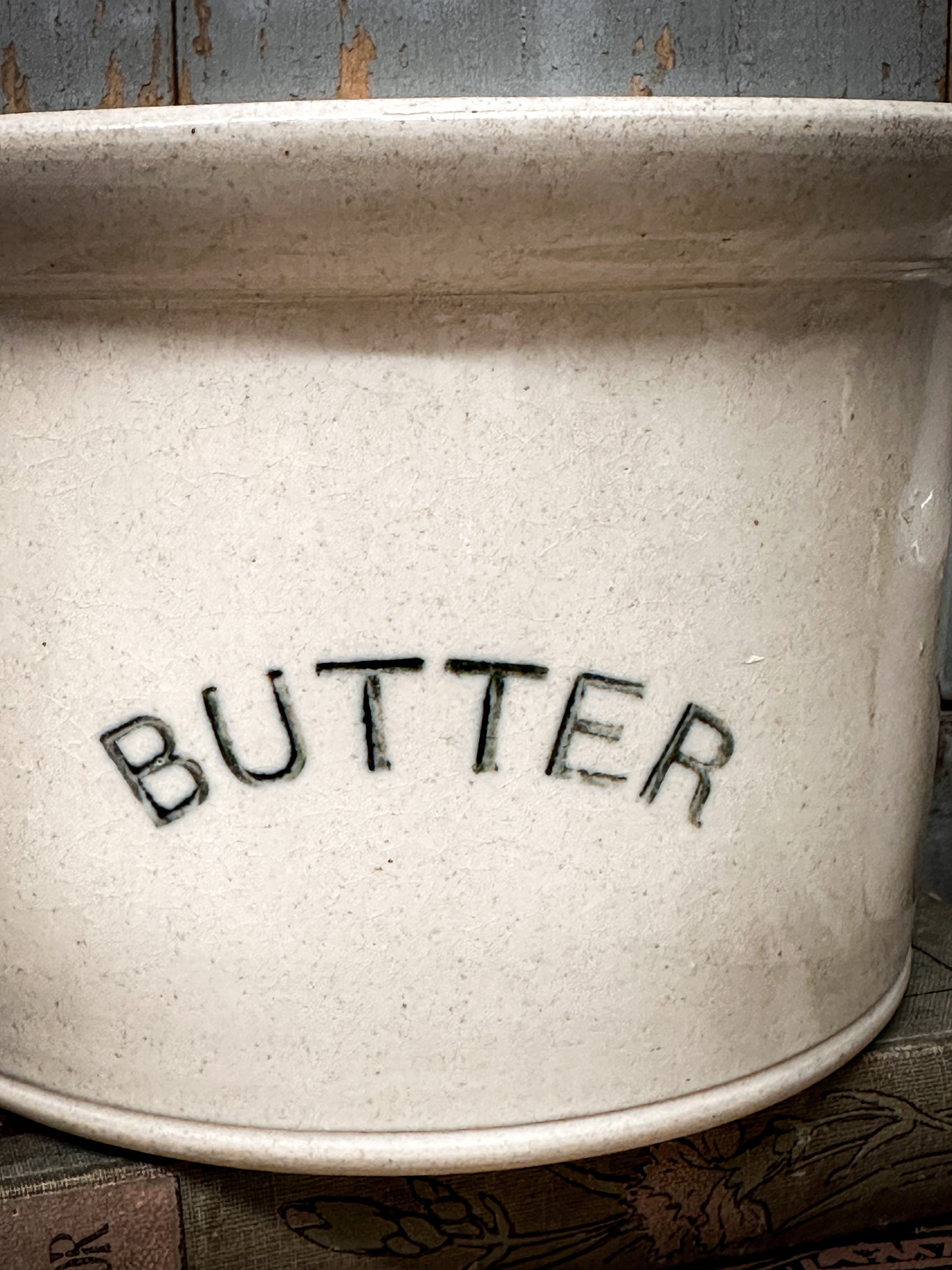 Victorian Ironstone “Butter” Crock – Antique Farmhouse Kitchenalia