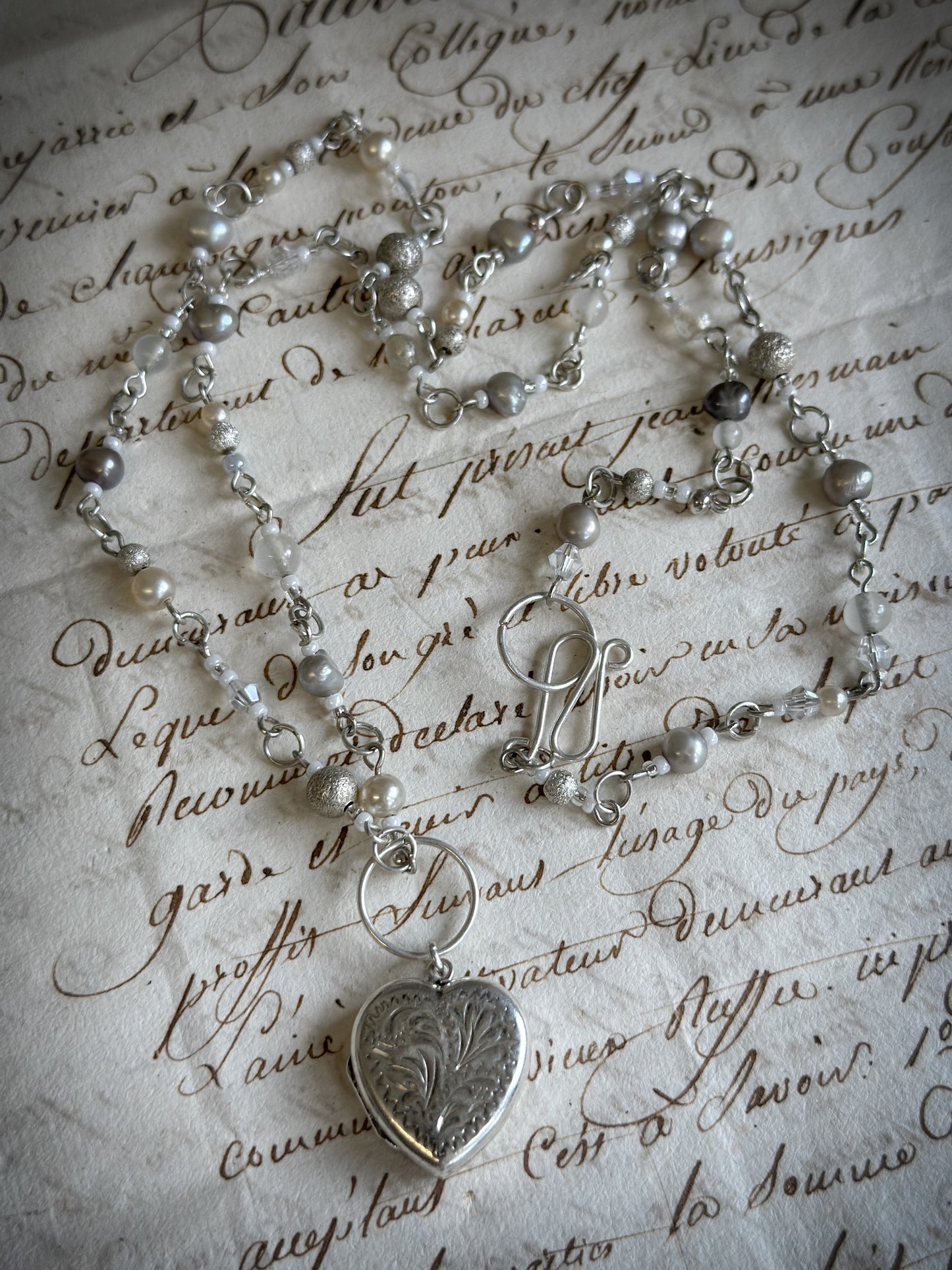 Found Object Vintage Silver Heart Locket Necklace by Jealous Moon Jewellery