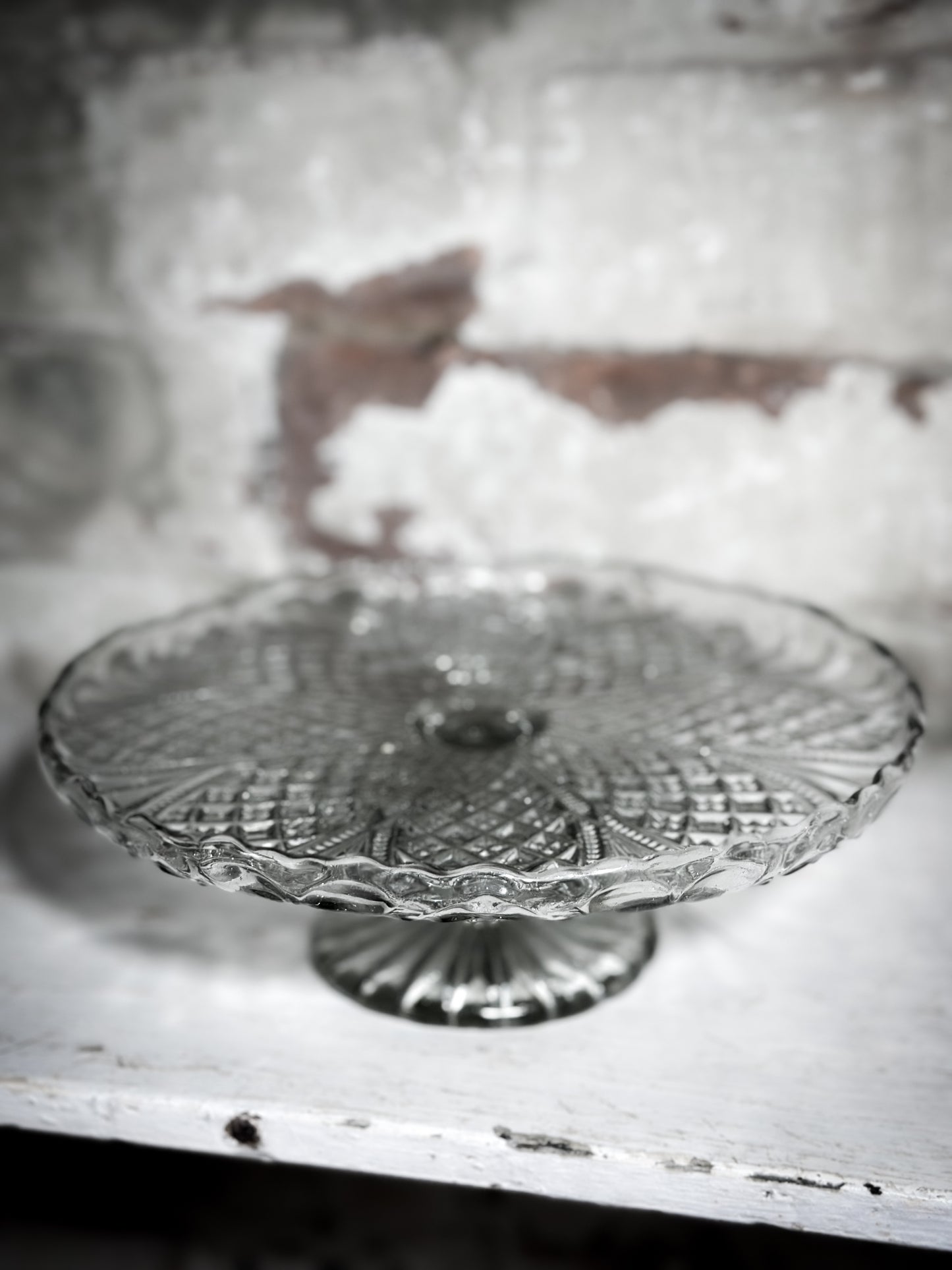 Pressed Glass Vintage Cake Stand