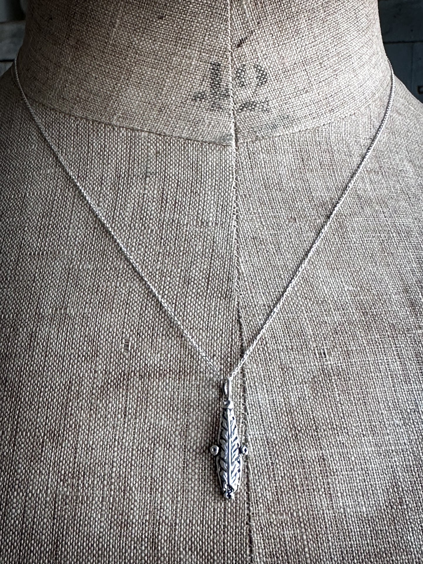 Moonlit Fern Necklace – Fine Silver Fern from an Antique Wedgwood Sprig