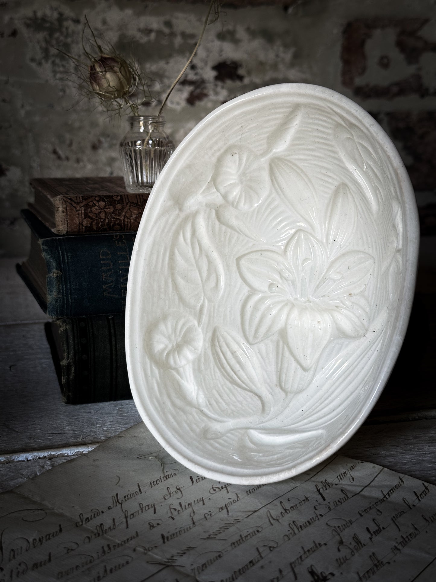 Antique Ironstone Wedgwood Lilly Jelly Mould
