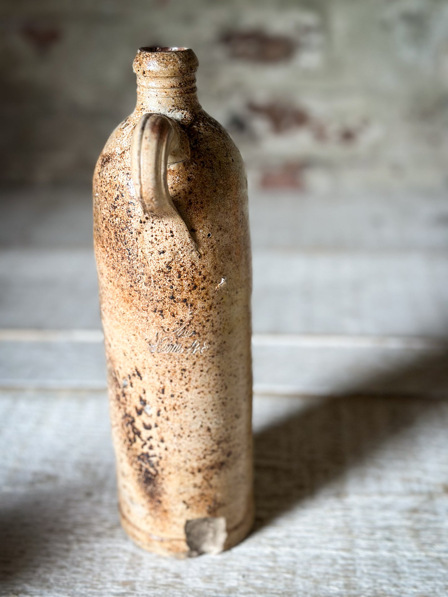 Antique German Nassauer Stoneware Bottle c.1890–1920 | Salt Glazed Bottle | Seit 1848