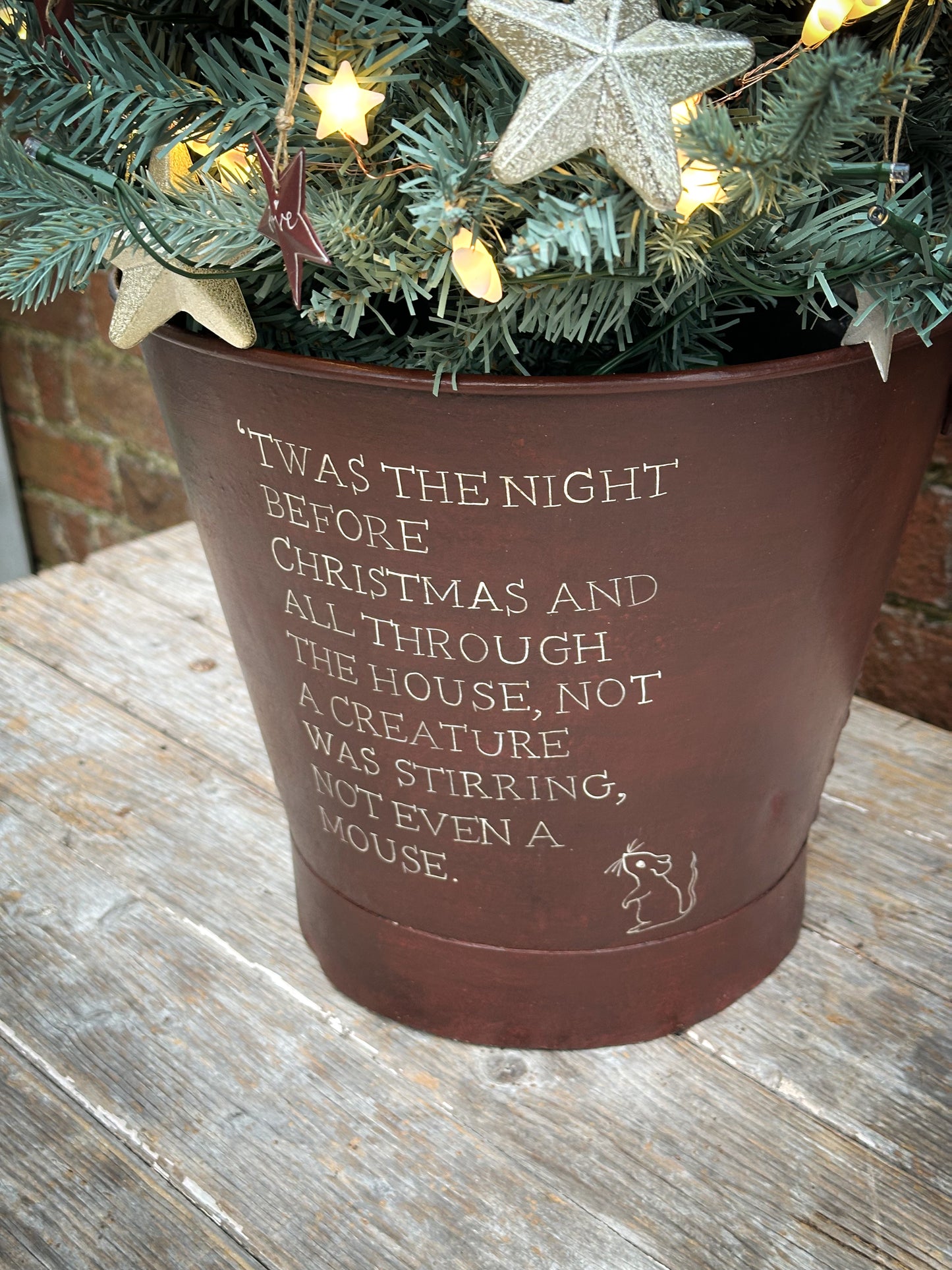 A beautiful heirloom vintage galvanised bucket hand painted using traditional sign writer’s techniques and materials