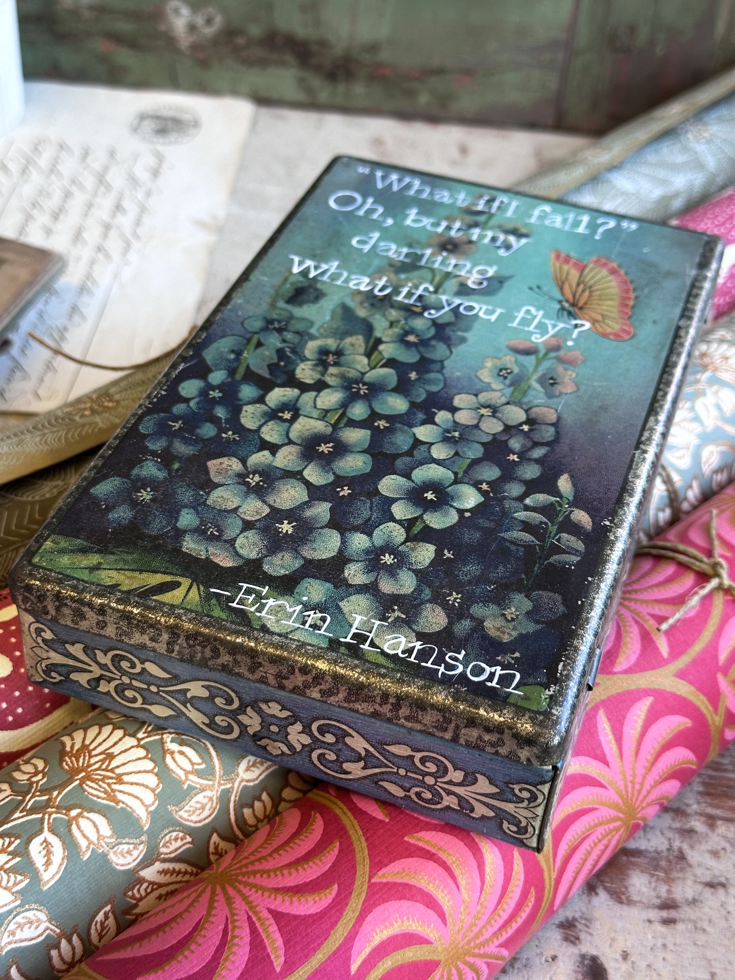 “What If You Fly?” – Antique Biscuit Tin