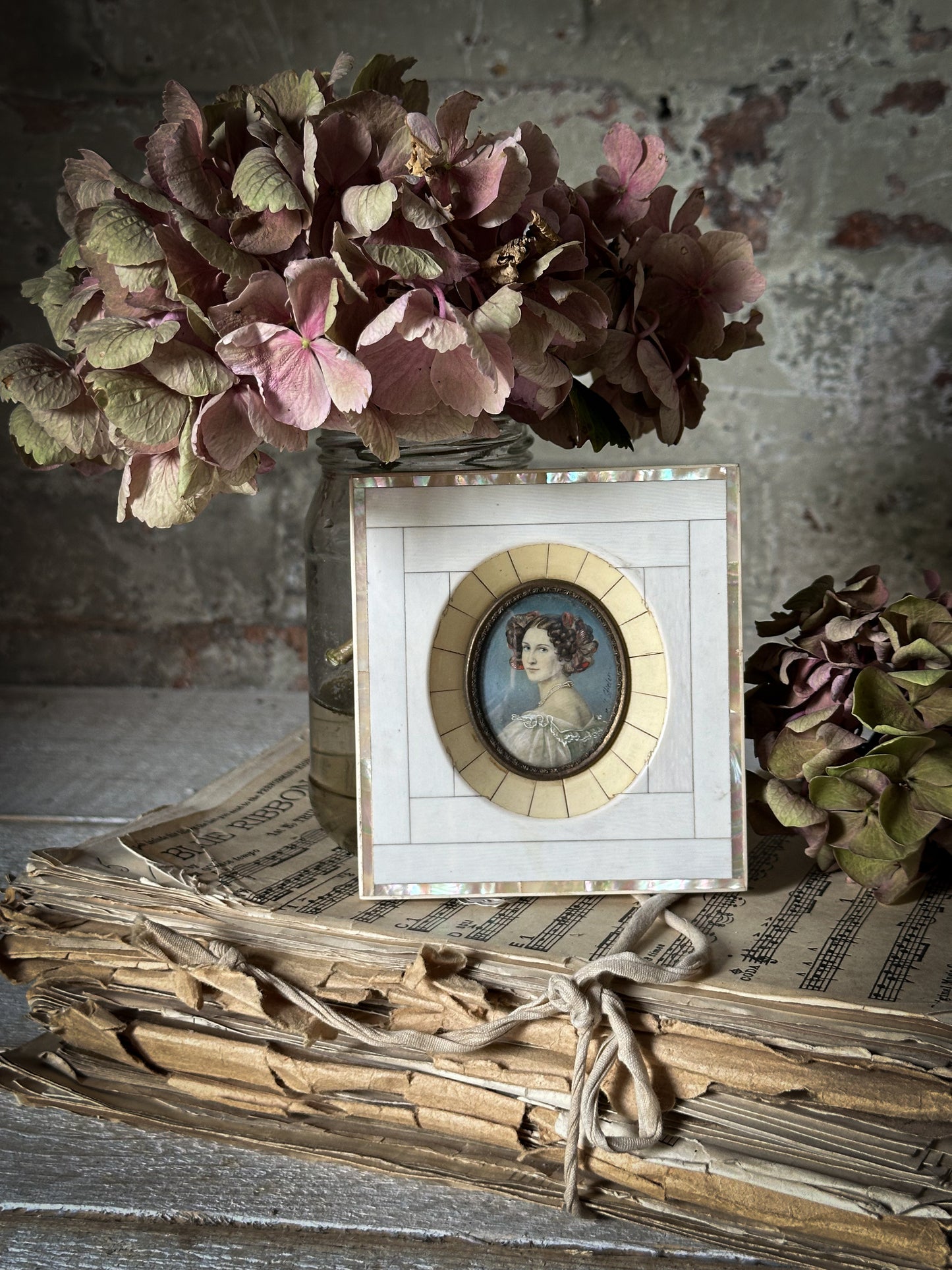 A French framed miniature watercolour