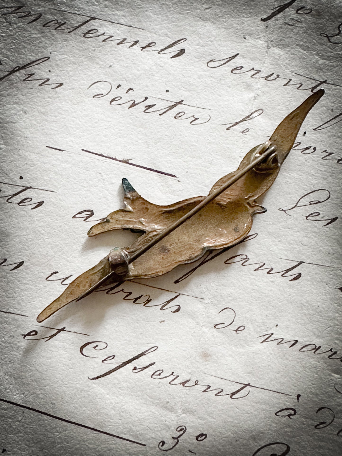 Stunning antique enamel swallow brooch
