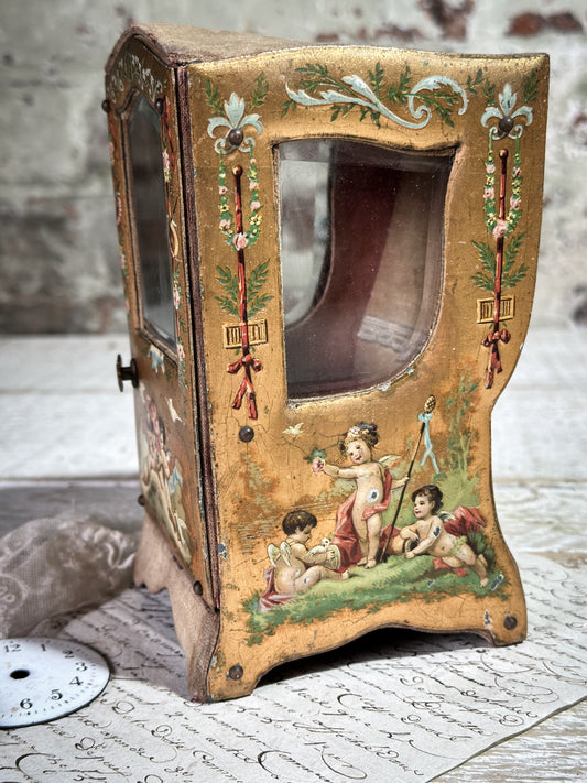 Antique 19th Century French Miniature Vernis Martin Vitrine