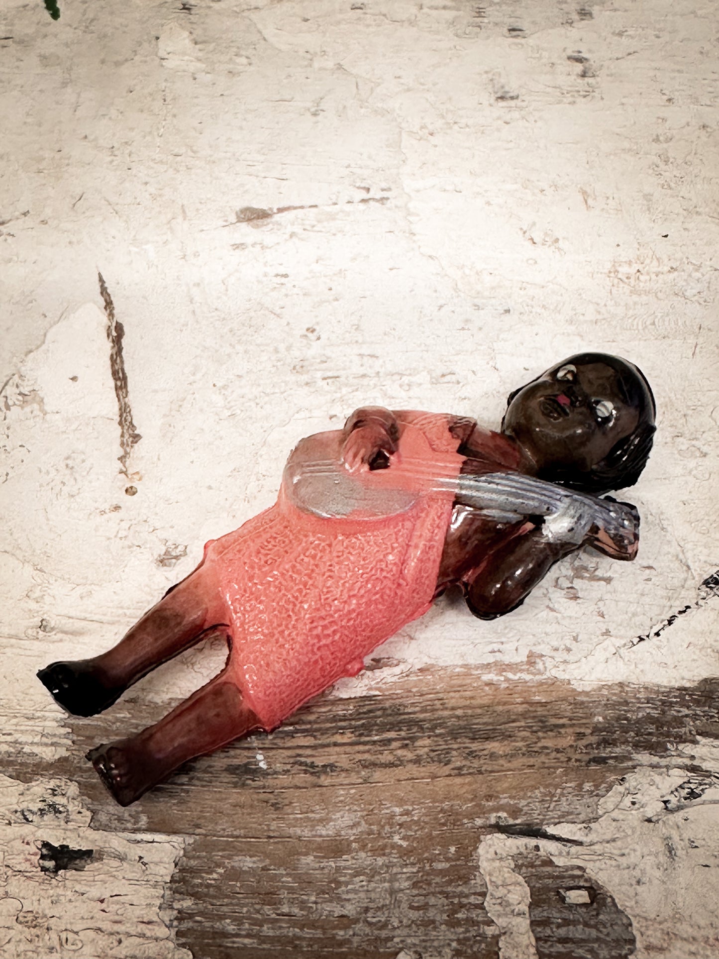 Rare Mid-Century Japanese Celluloid Musician Figurine – Hand-Painted – c.1930s–50s