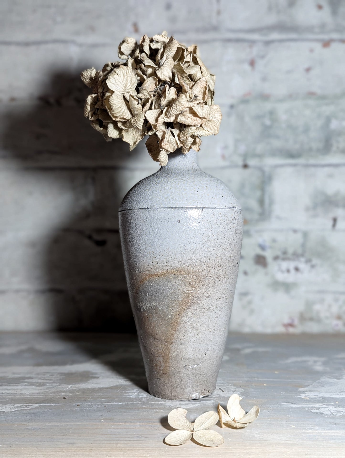 A lovely Primitive French Antique White Pottery bottle