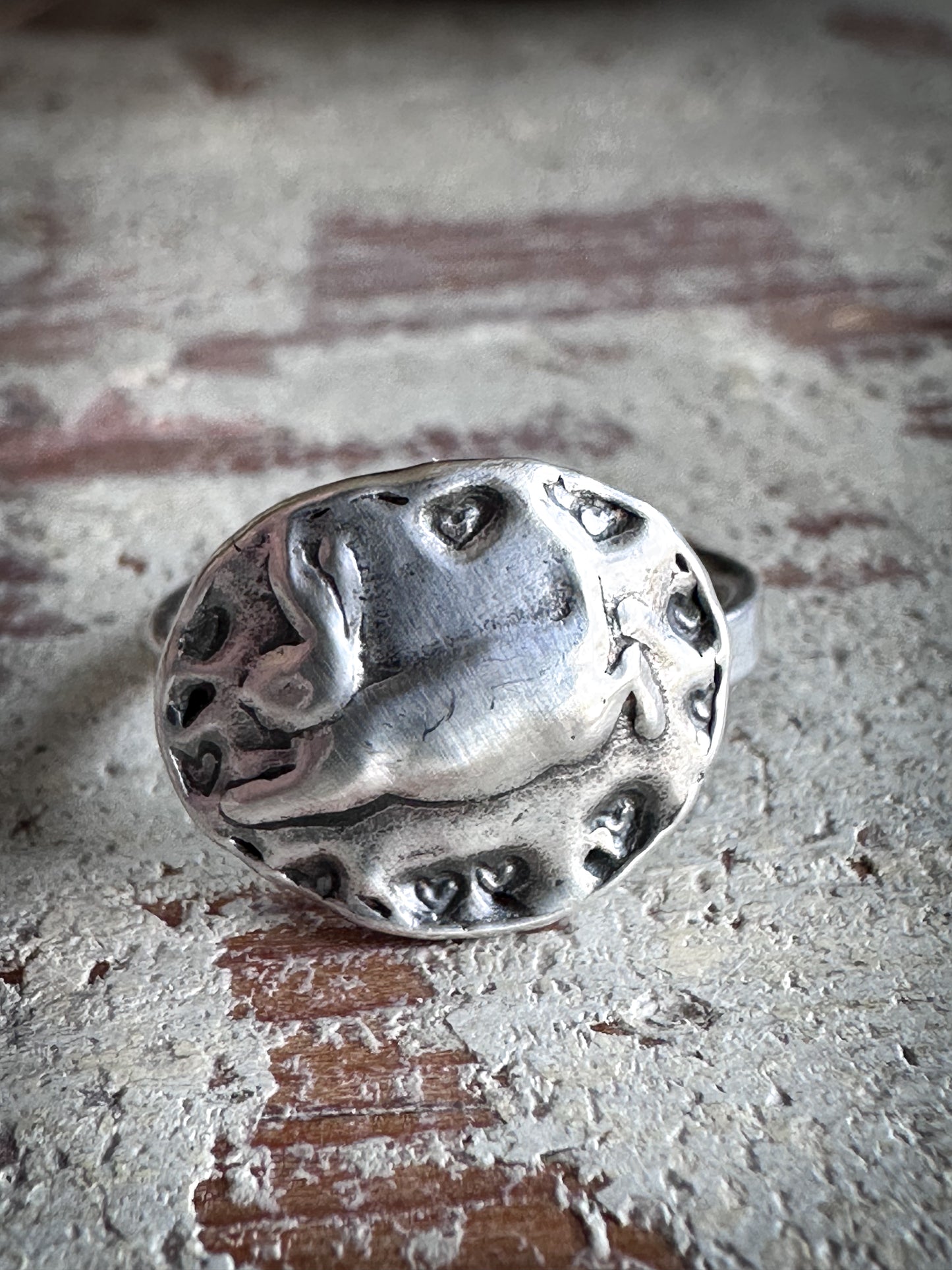 Moonlit Rabbit Ring – Handcrafted .999 Fine Silver