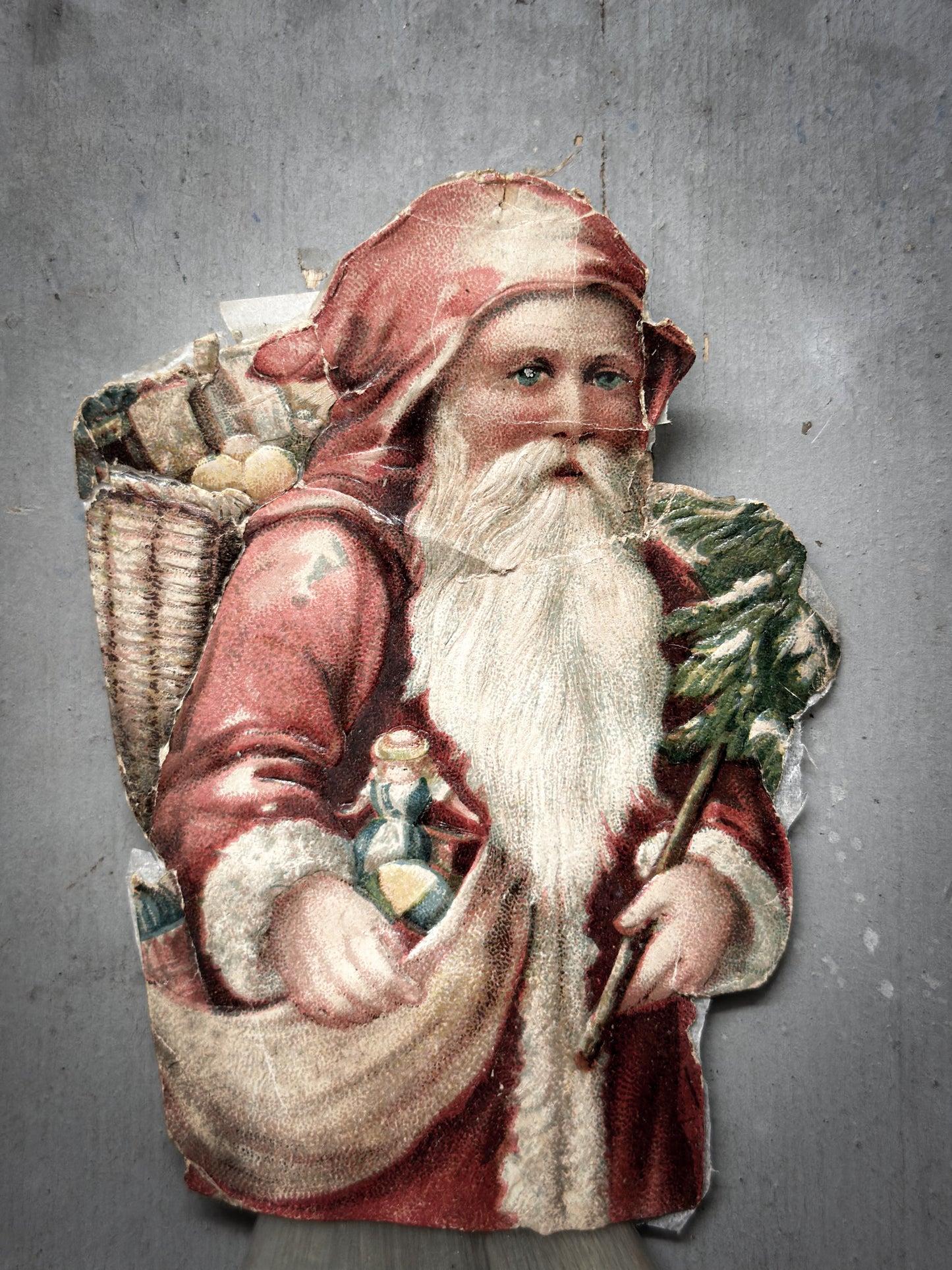 Antique Spun-Glass Father Christmas Ornament (c. 1900–1930)