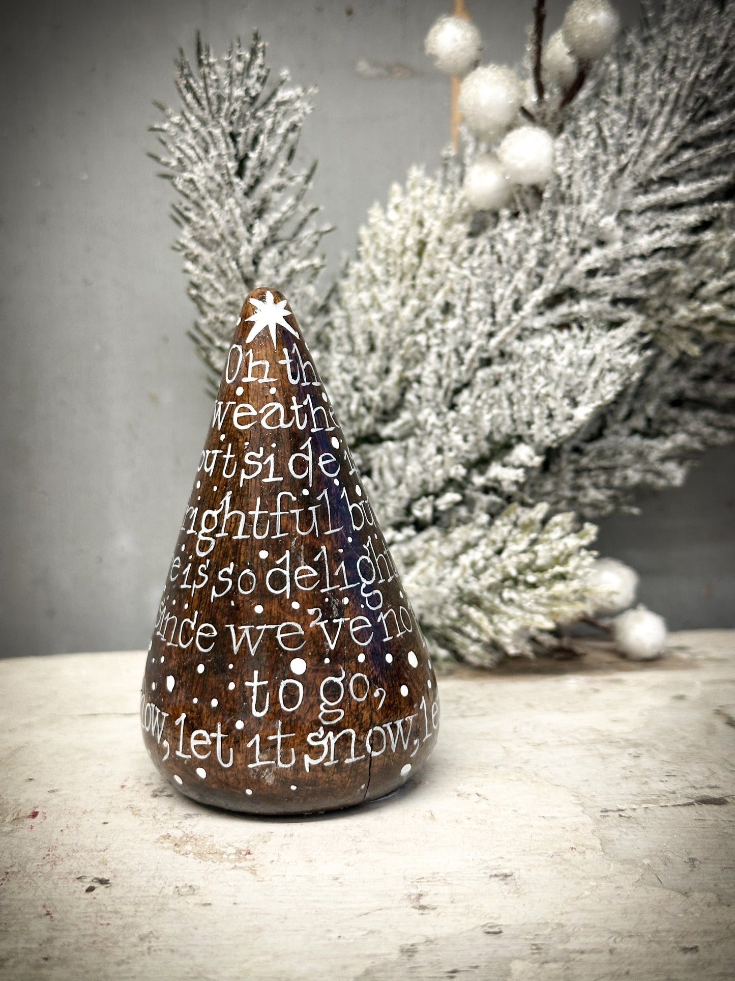 A Large Hand Painted Antique Plumber’s Turnpin “let It Snow”