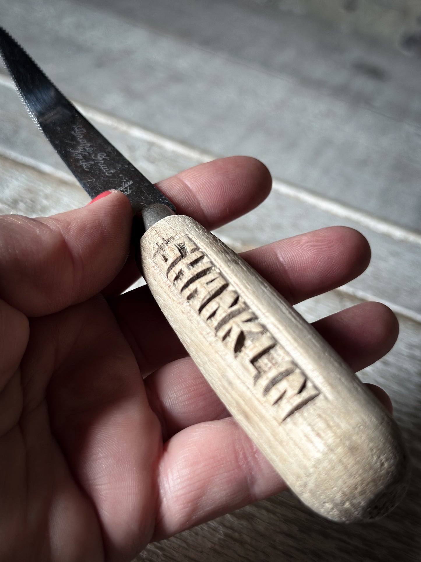 Vintage Treen Grapefruit Knife – wooden Hand-Carved Shanklin Isle of Wight Souvenir
