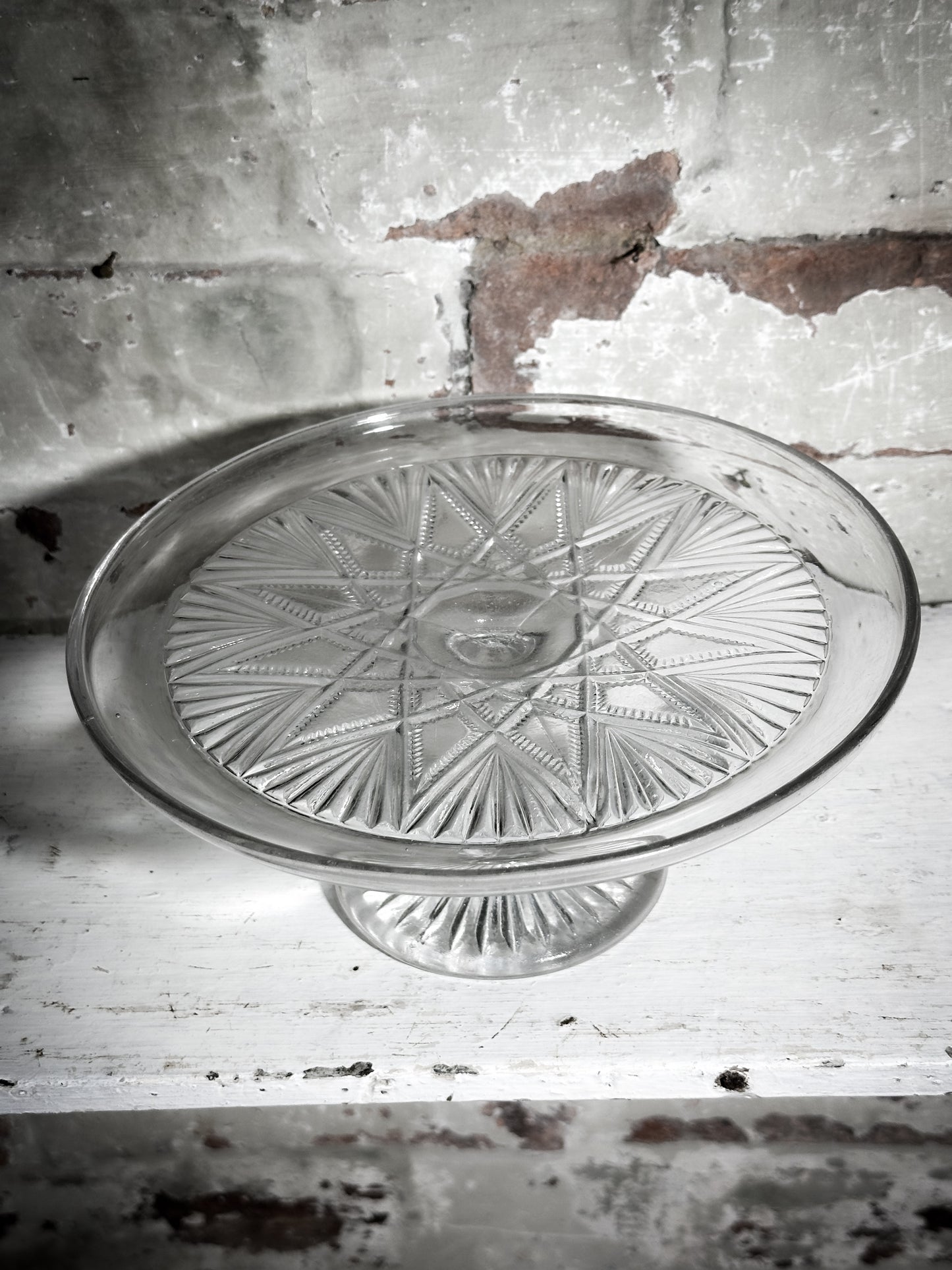 Pressed Glass Vintage Cake Stand