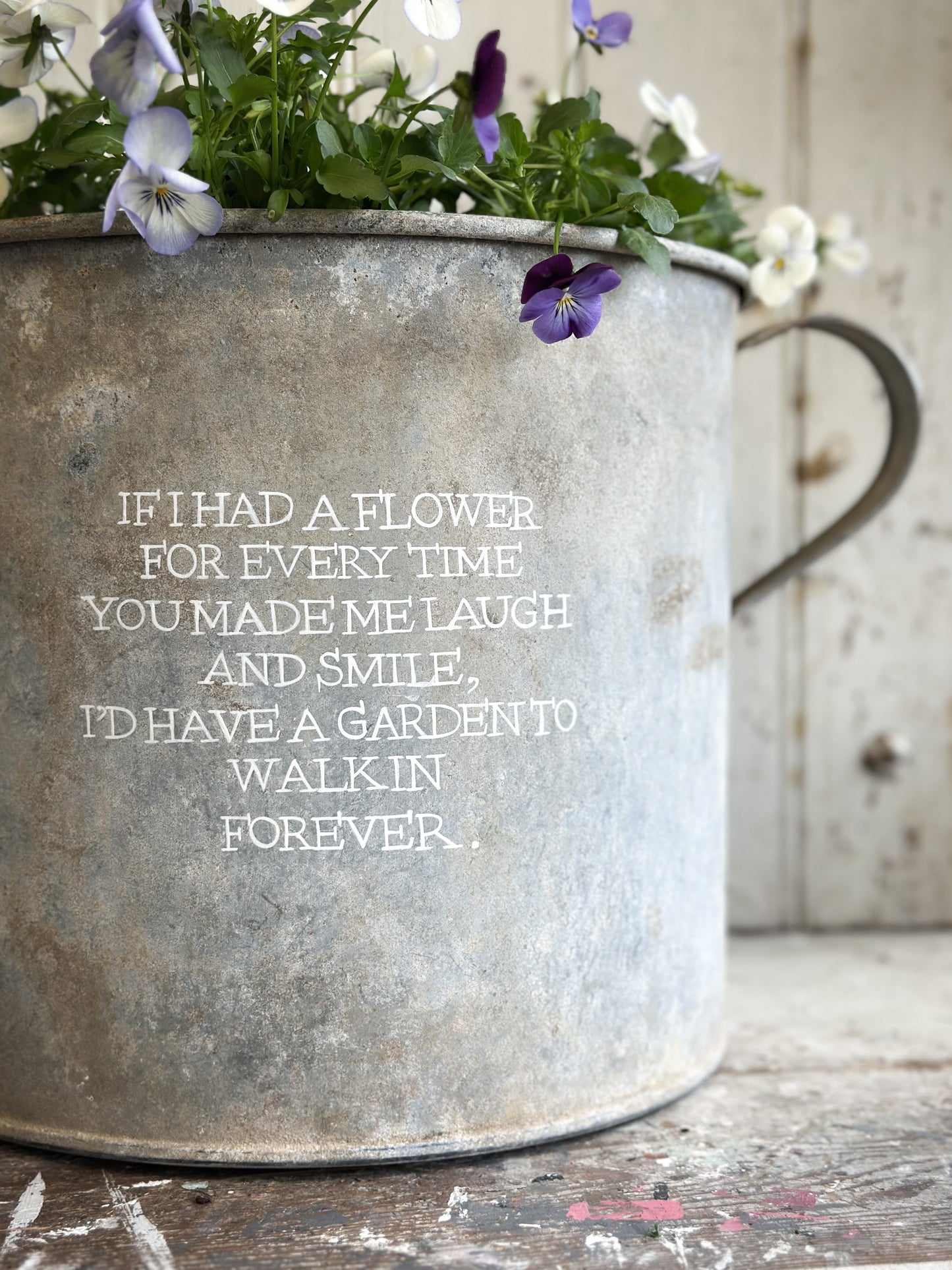 “If I had a Flower” Galvanised Garden Planter