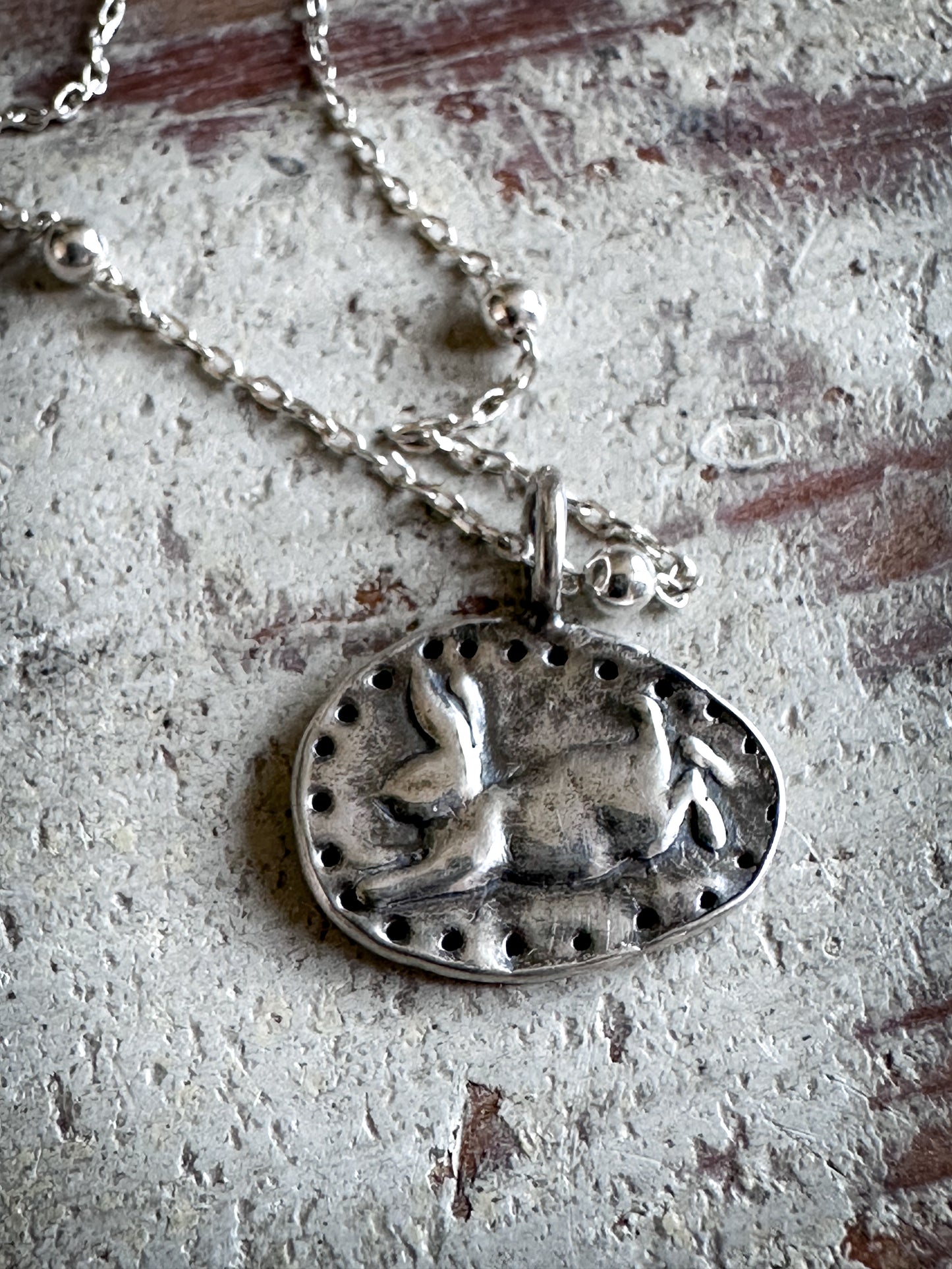 Moonlit Rabbit Pendant – Handcrafted .999 Fine Silver Necklace